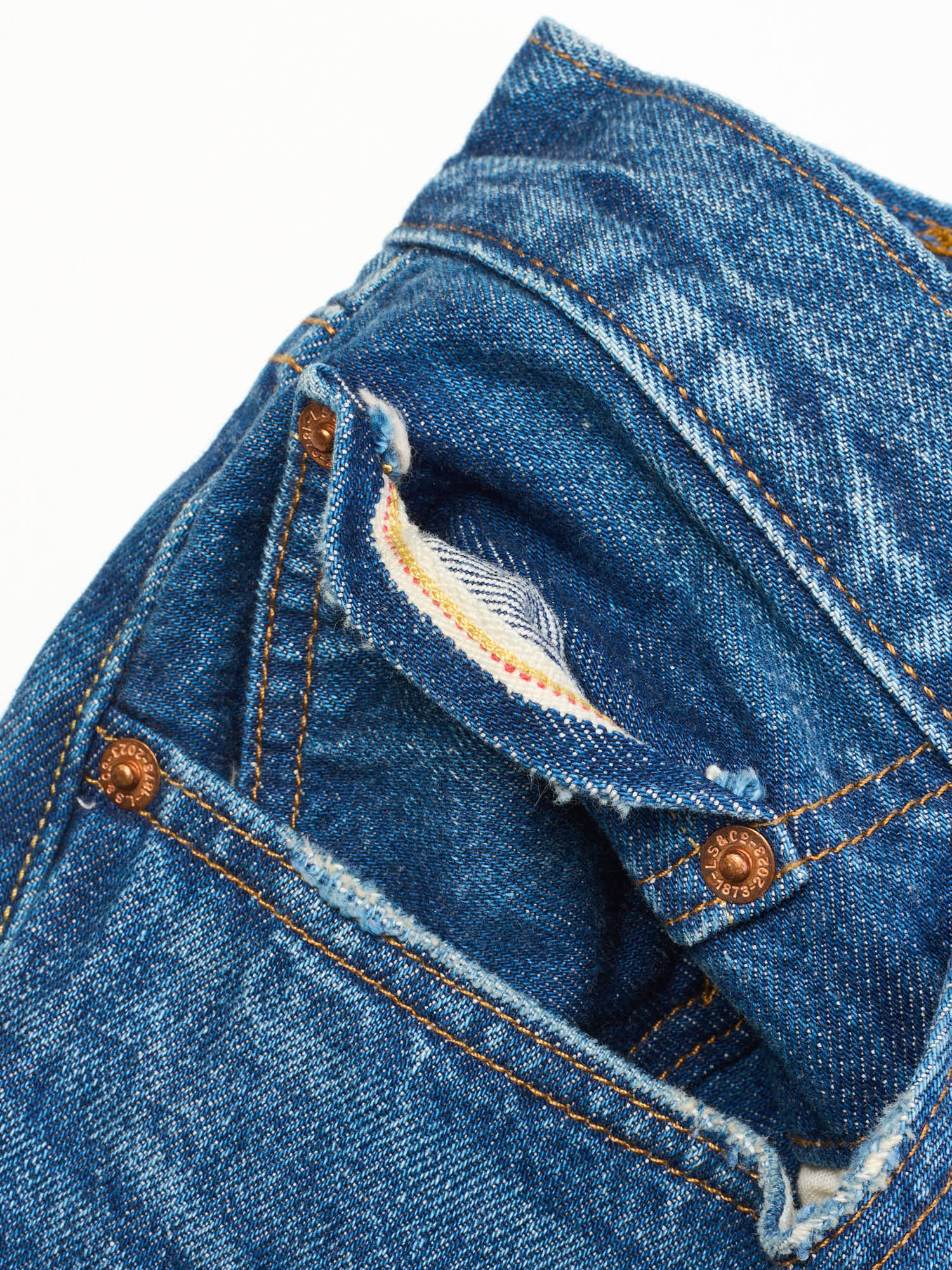 LEVI'S Premium 501 Anniversary Edition Blue Cotton Denim Jeans W32 L30 NEW