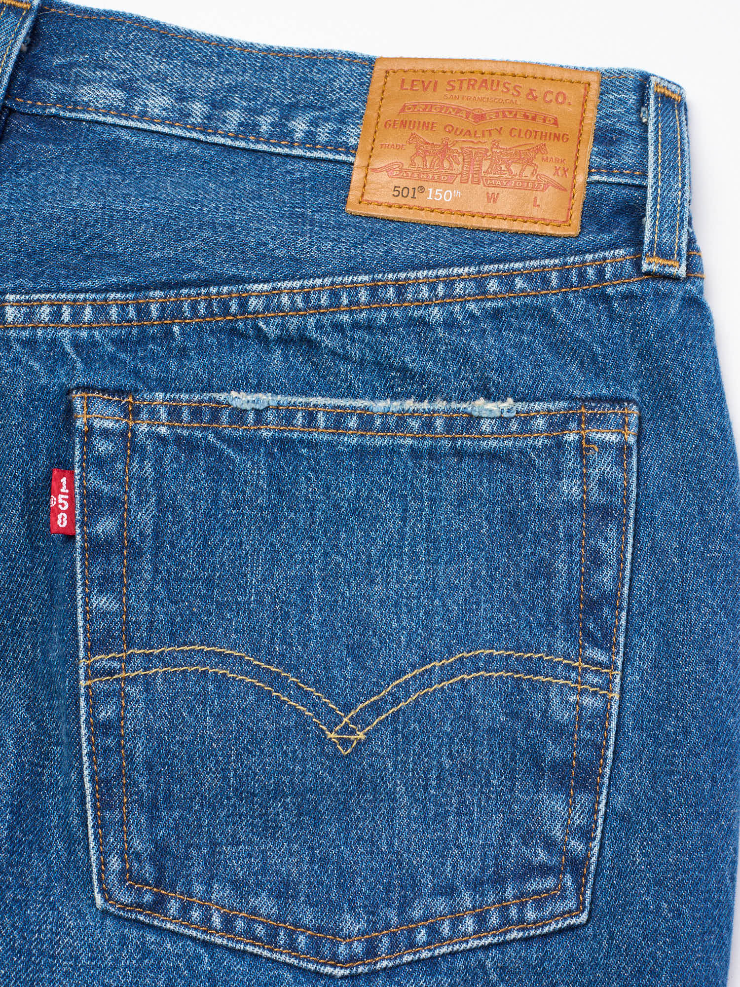 LEVI'S Premium 501 Anniversary Edition Blue Cotton Denim Jeans W32 L30 NEW