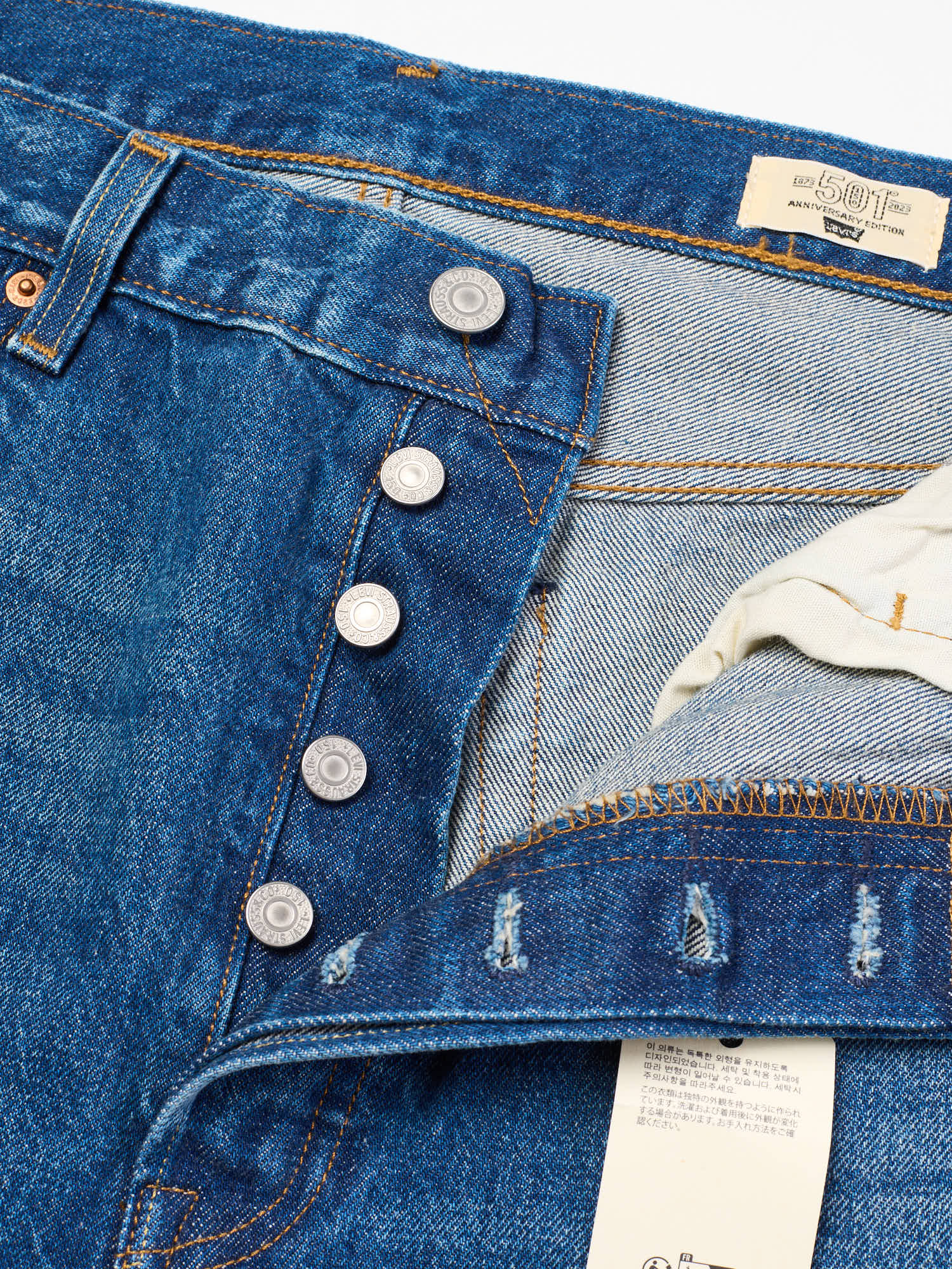 LEVI'S Premium 501 Anniversary Edition Blue Cotton Denim Jeans W32 L30 NEW