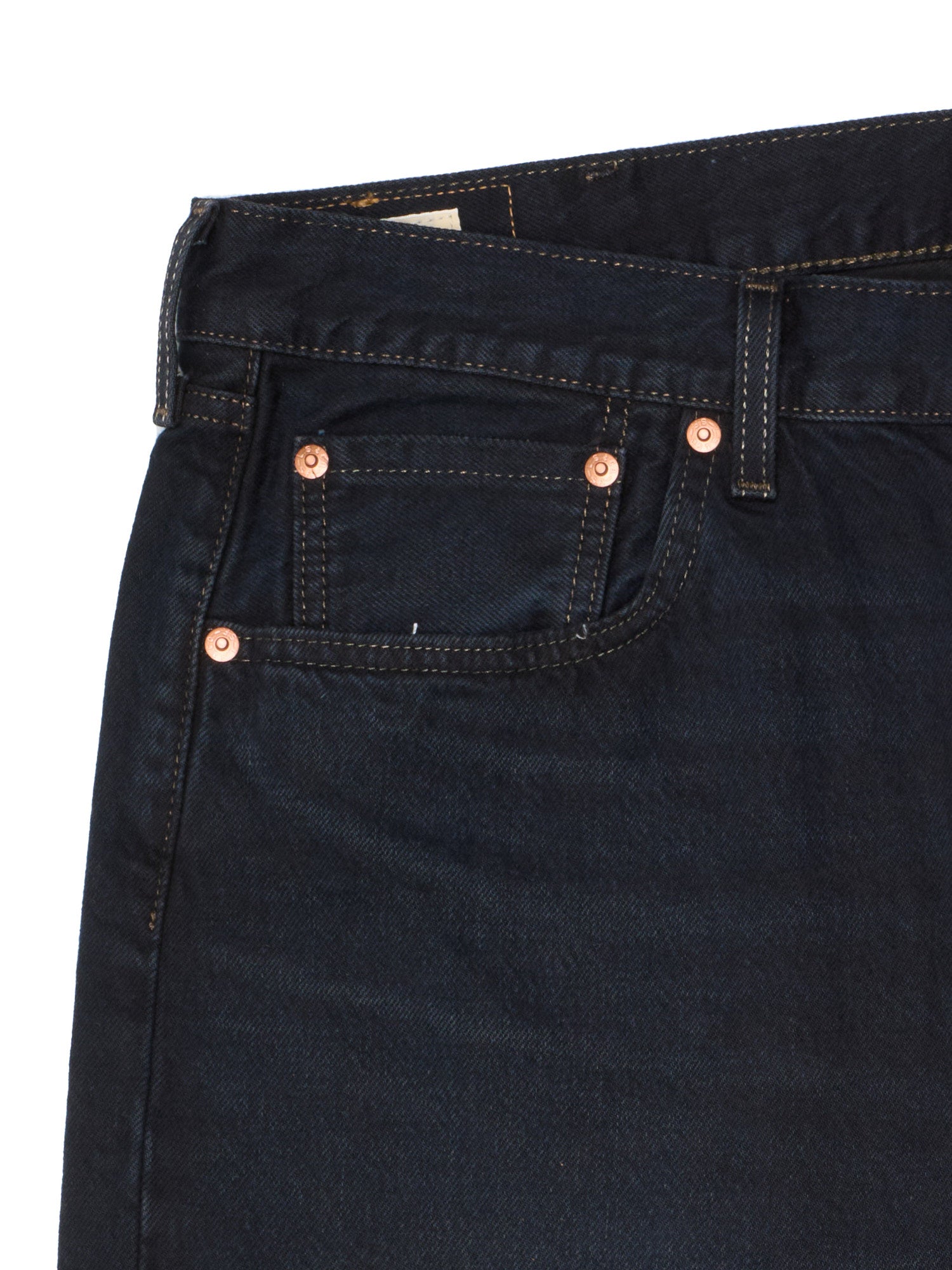 LEVI'S Premium 501 ST Black Cotton Denim Slim Taper Big E Jeans W38 L34