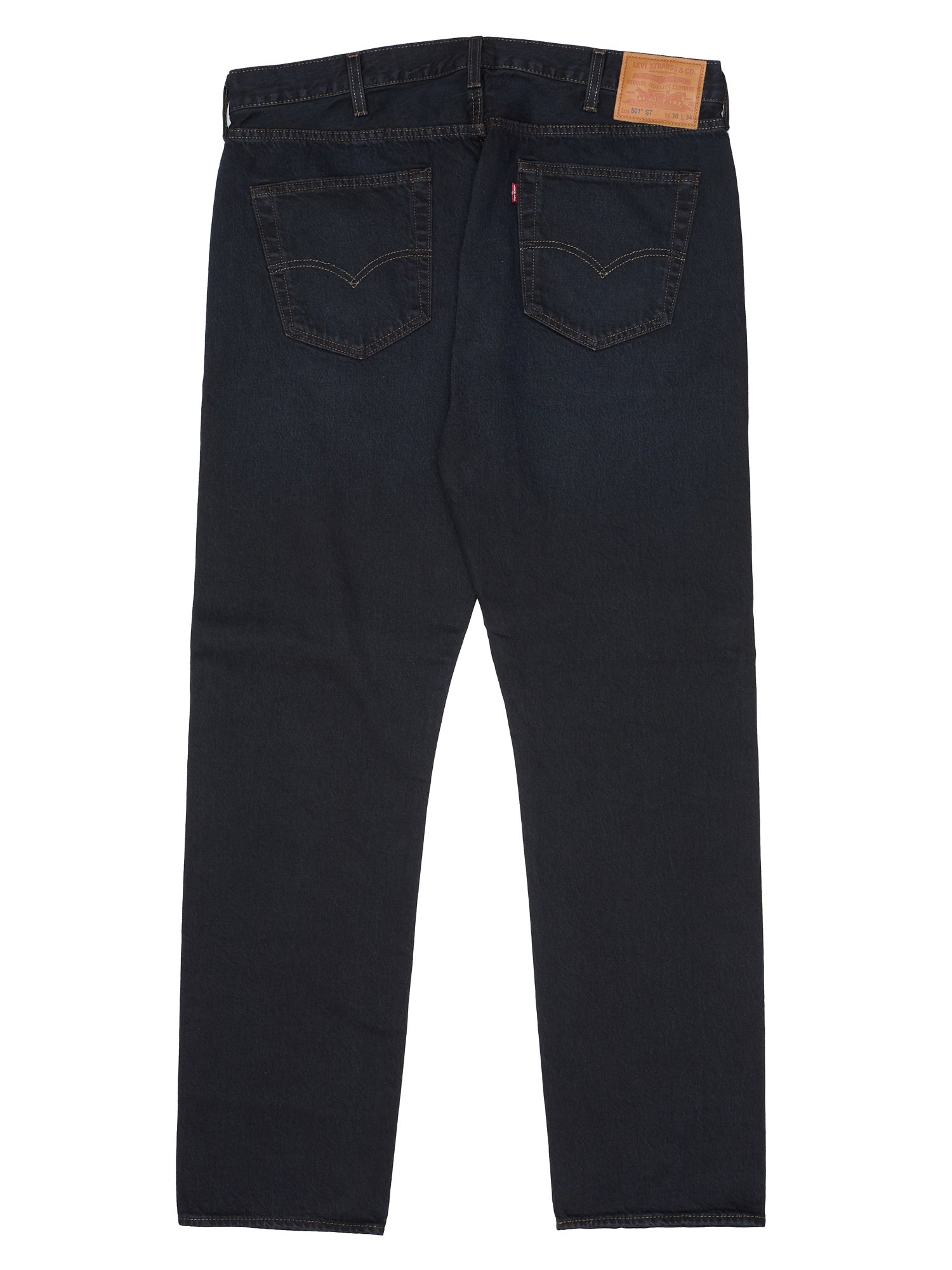 LEVI'S Premium 501 ST Black Cotton Denim Slim Taper Big E Jeans W38 L34