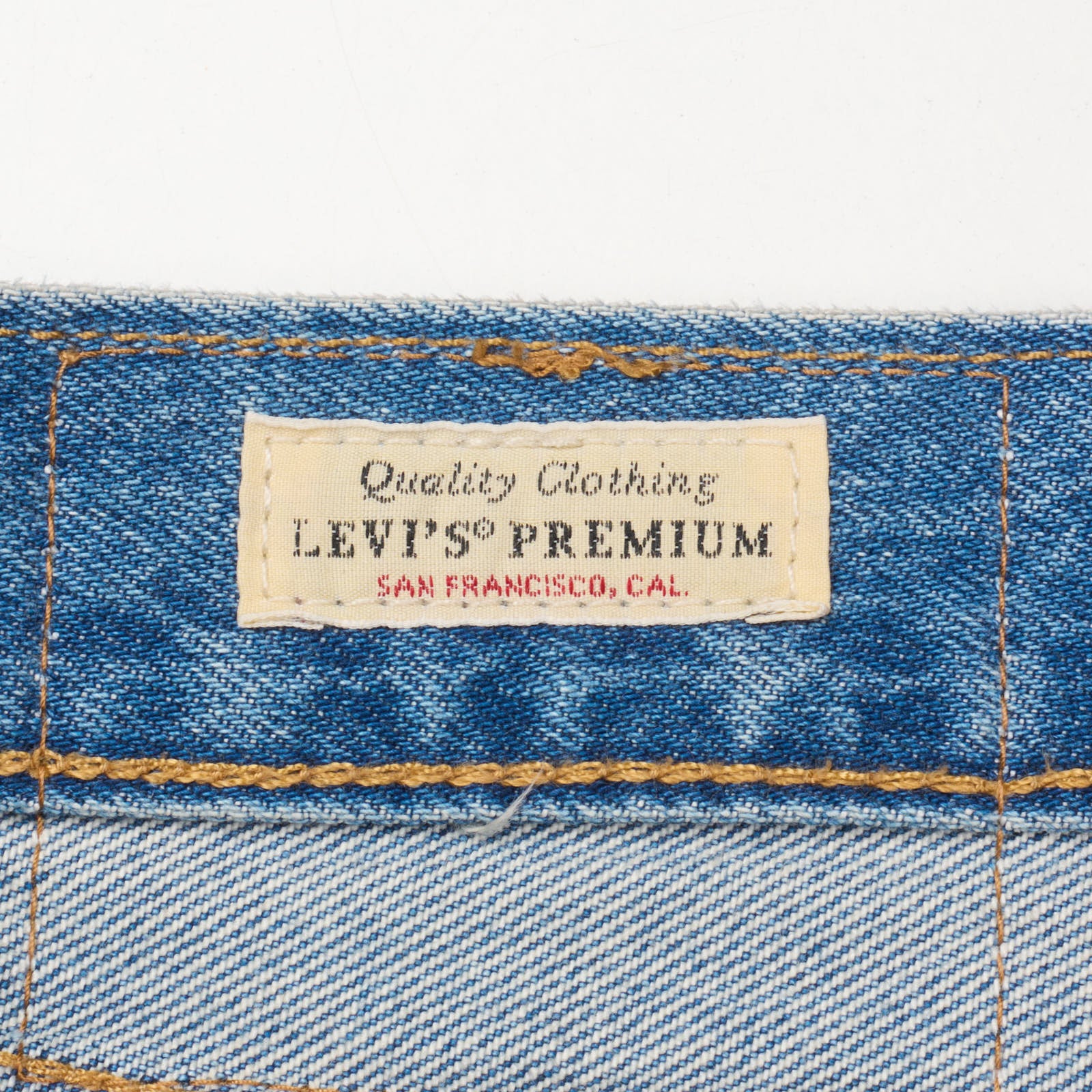 LEVI'S Premium 501 Selvedge Blue Denim Slim Taper Jeans