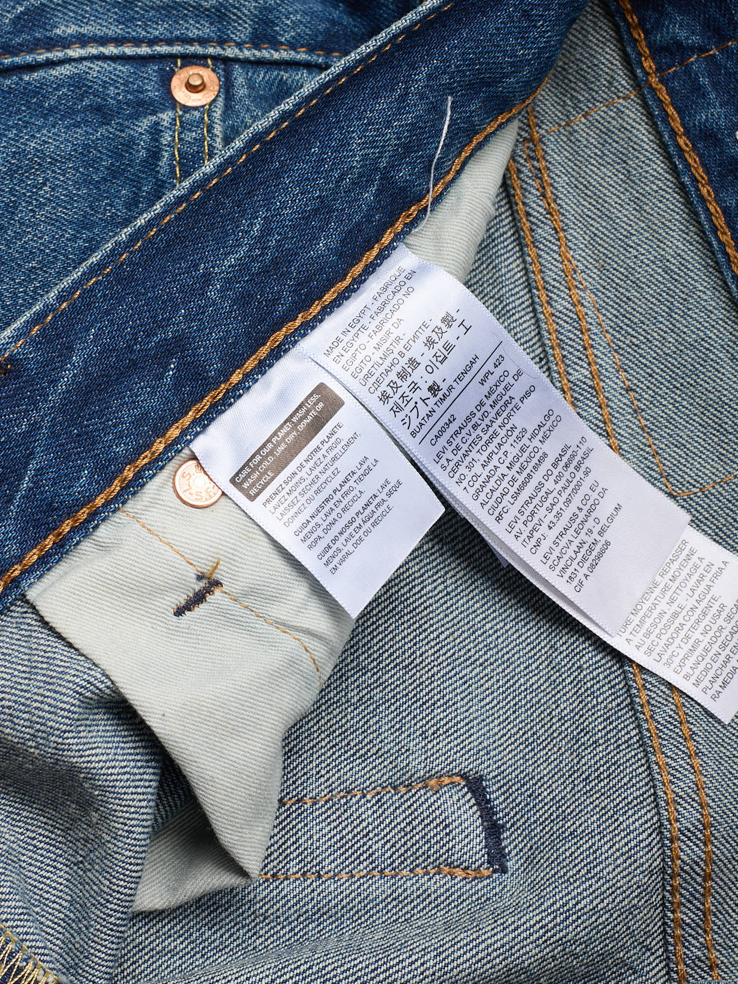 LEVI'S Premium 501 Distressed Blue Cotton Denim Jeans W34 L30 (R)