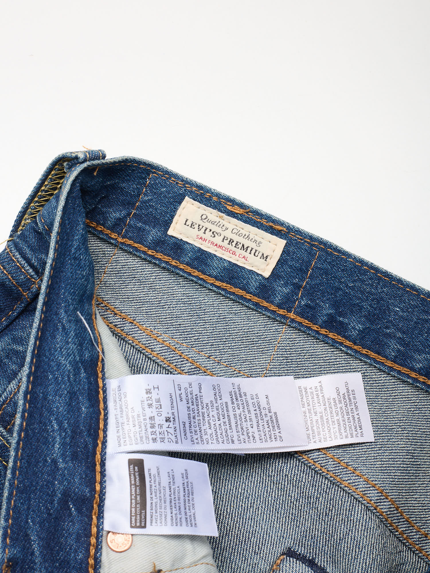 LEVI'S Premium 501 Distressed Blue Cotton Denim Jeans W34 L30 (R)