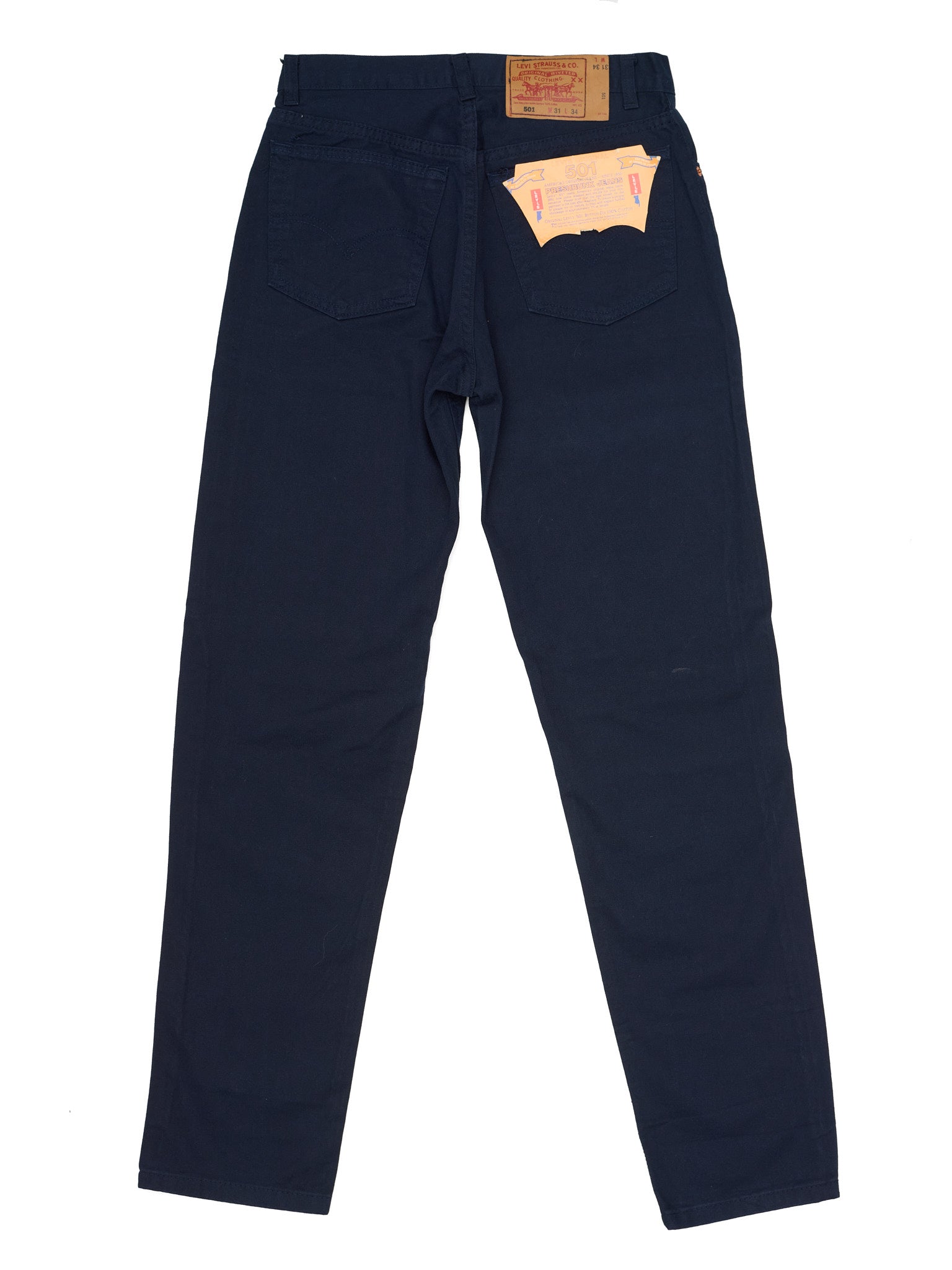 Vintage LEVI'S 501 Navy Blue Cotton Twill Jeans Made in USA NOS