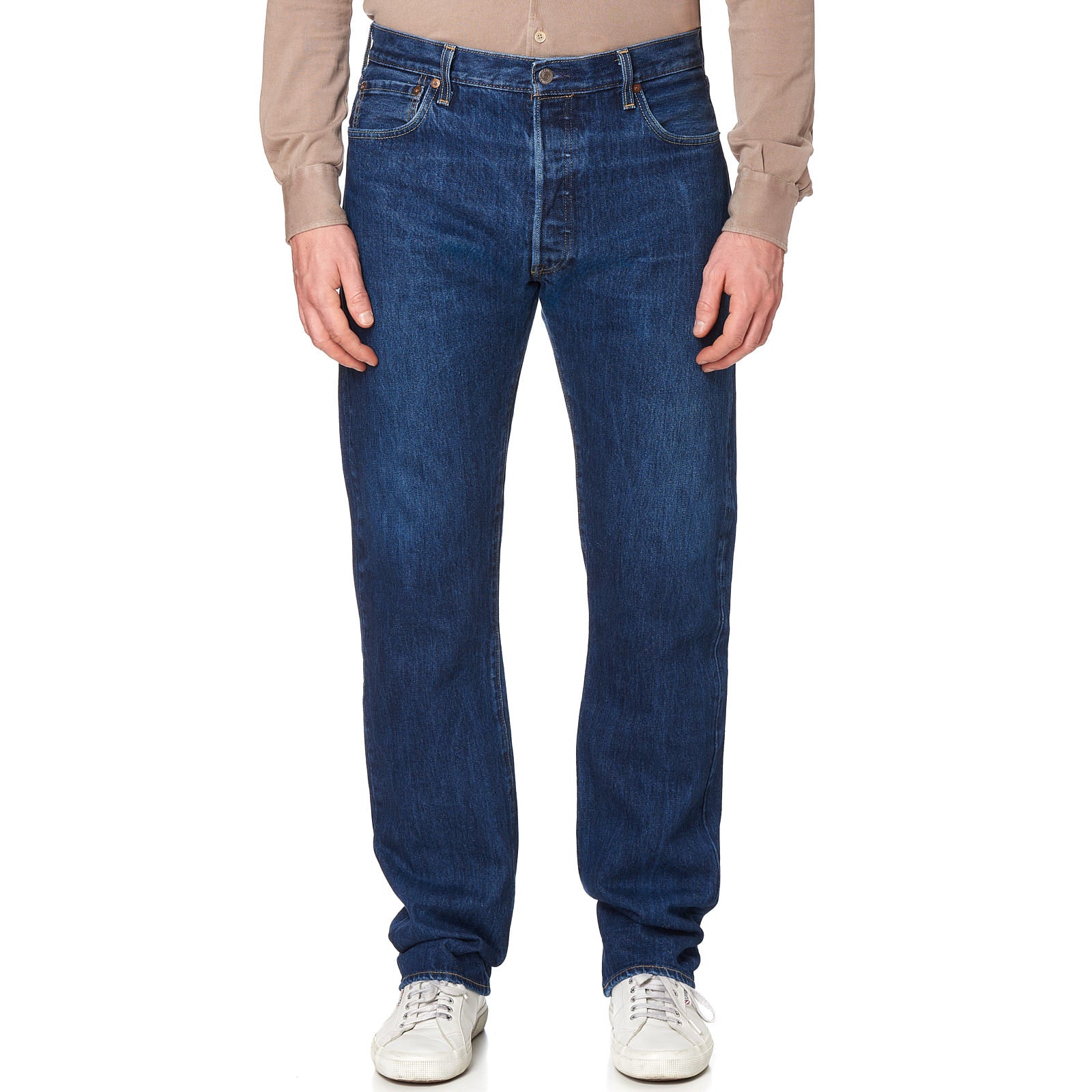 LEVI'S Premium 501 Original Fit Big E Made in USA Blue Rinse Denim Jeans W36 L34 LEVI'S