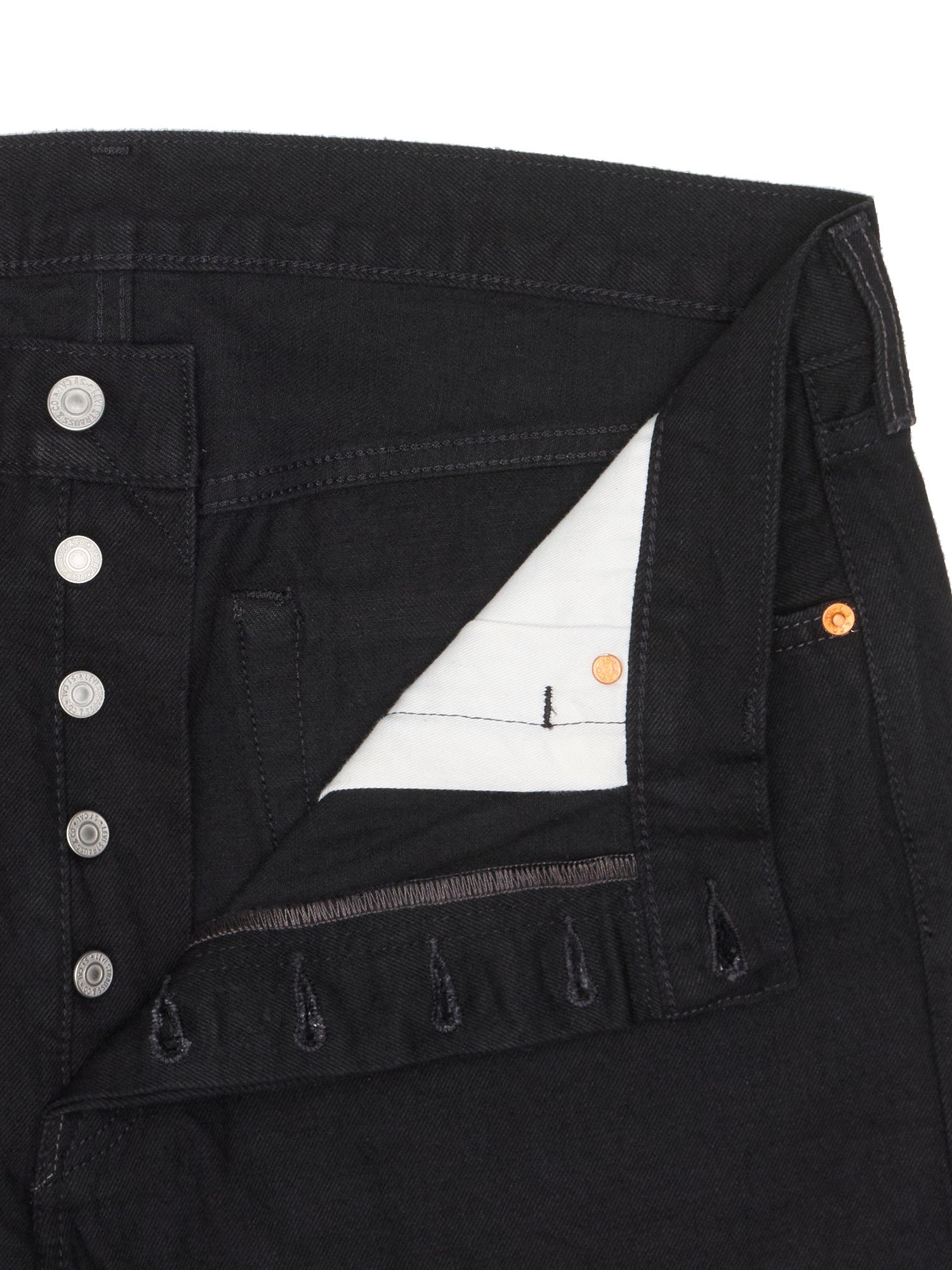 LEVI'S Premium 501 XX Black Denim Cotton-Hemp Big E Jeans W36 L34