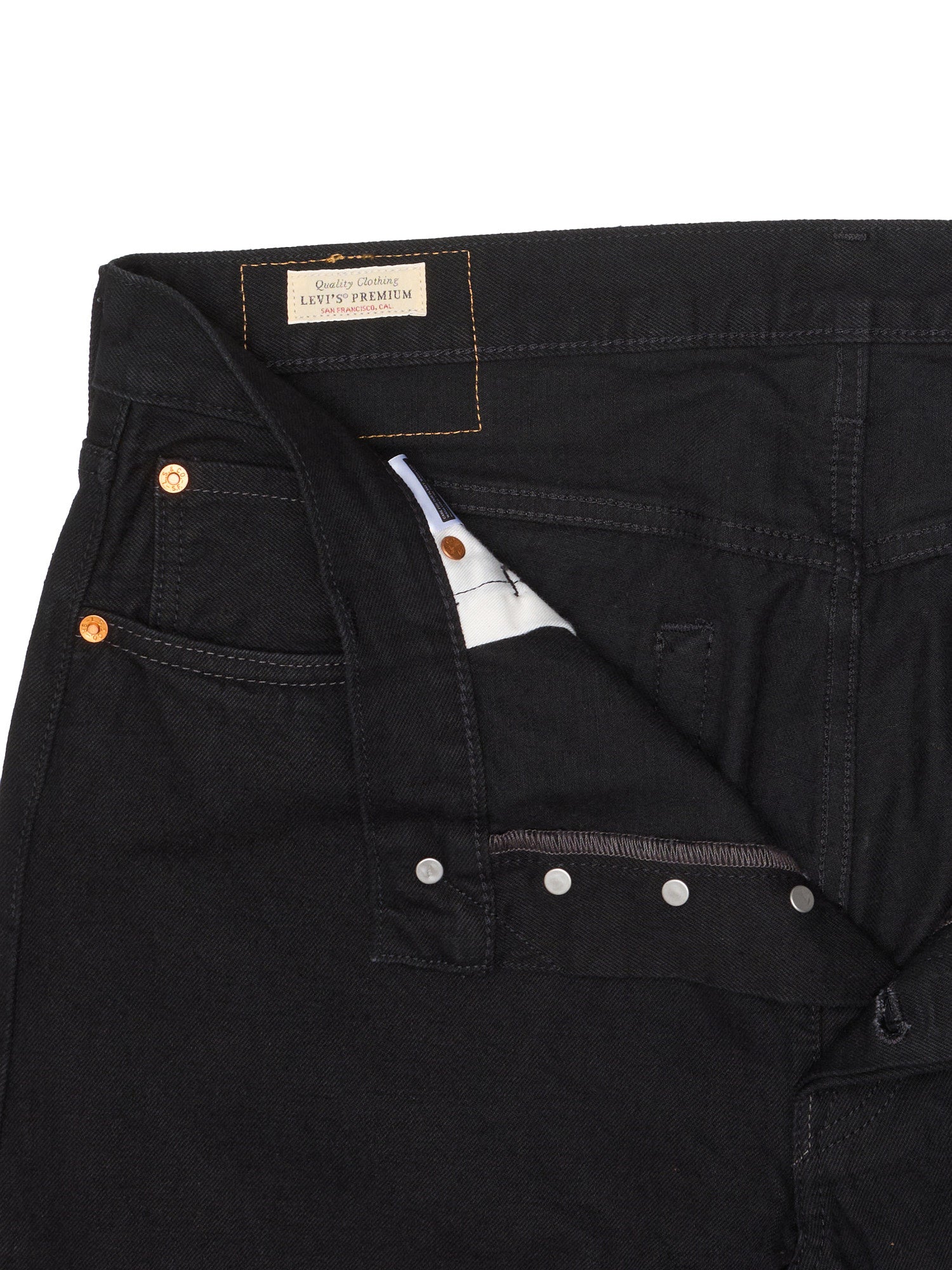 LEVI'S Premium 501 XX Black Denim Cotton-Hemp Big E Jeans W36 L34