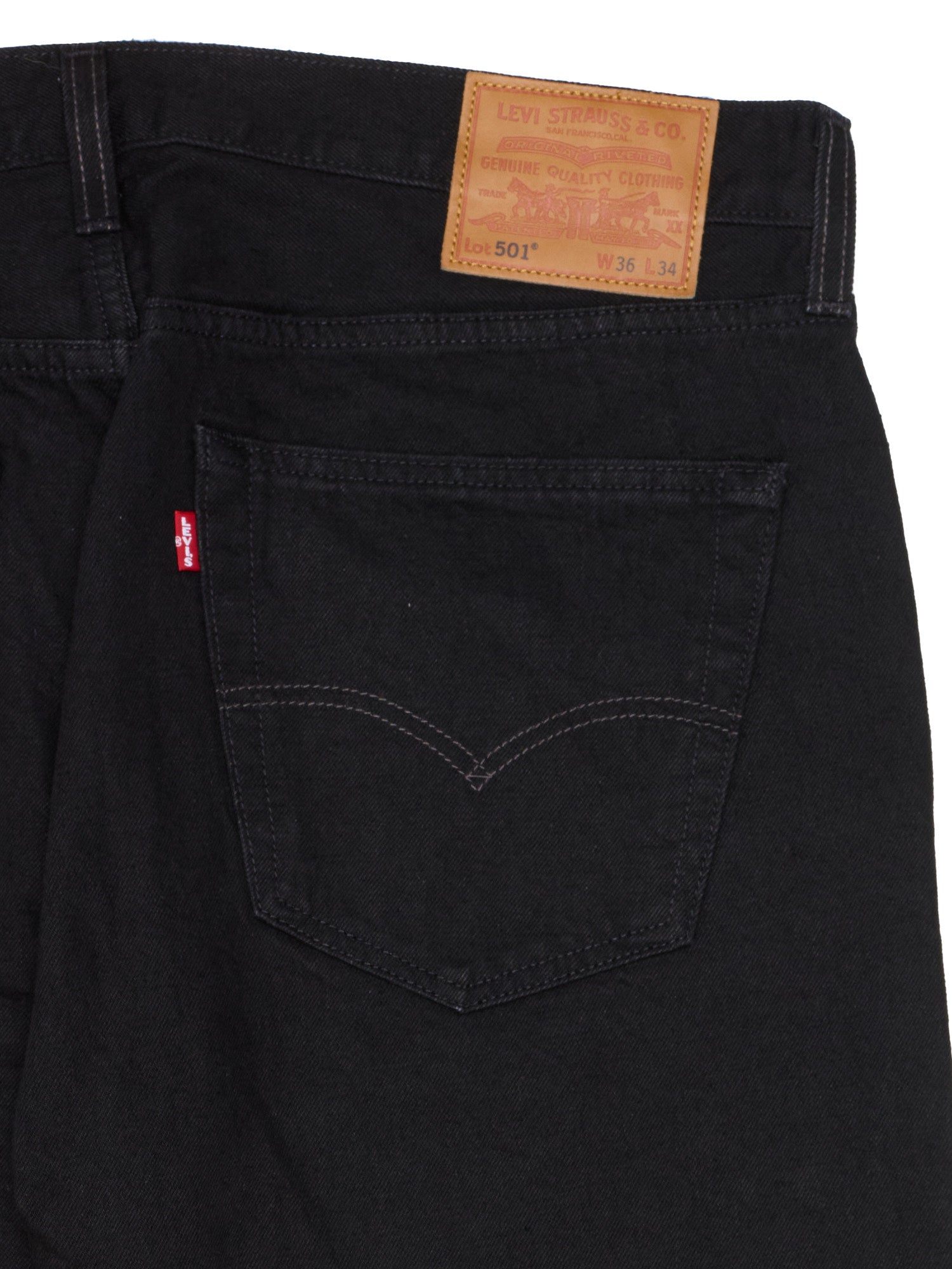 LEVI'S Premium 501 XX Black Denim Cotton-Hemp Big E Jeans W36 L34