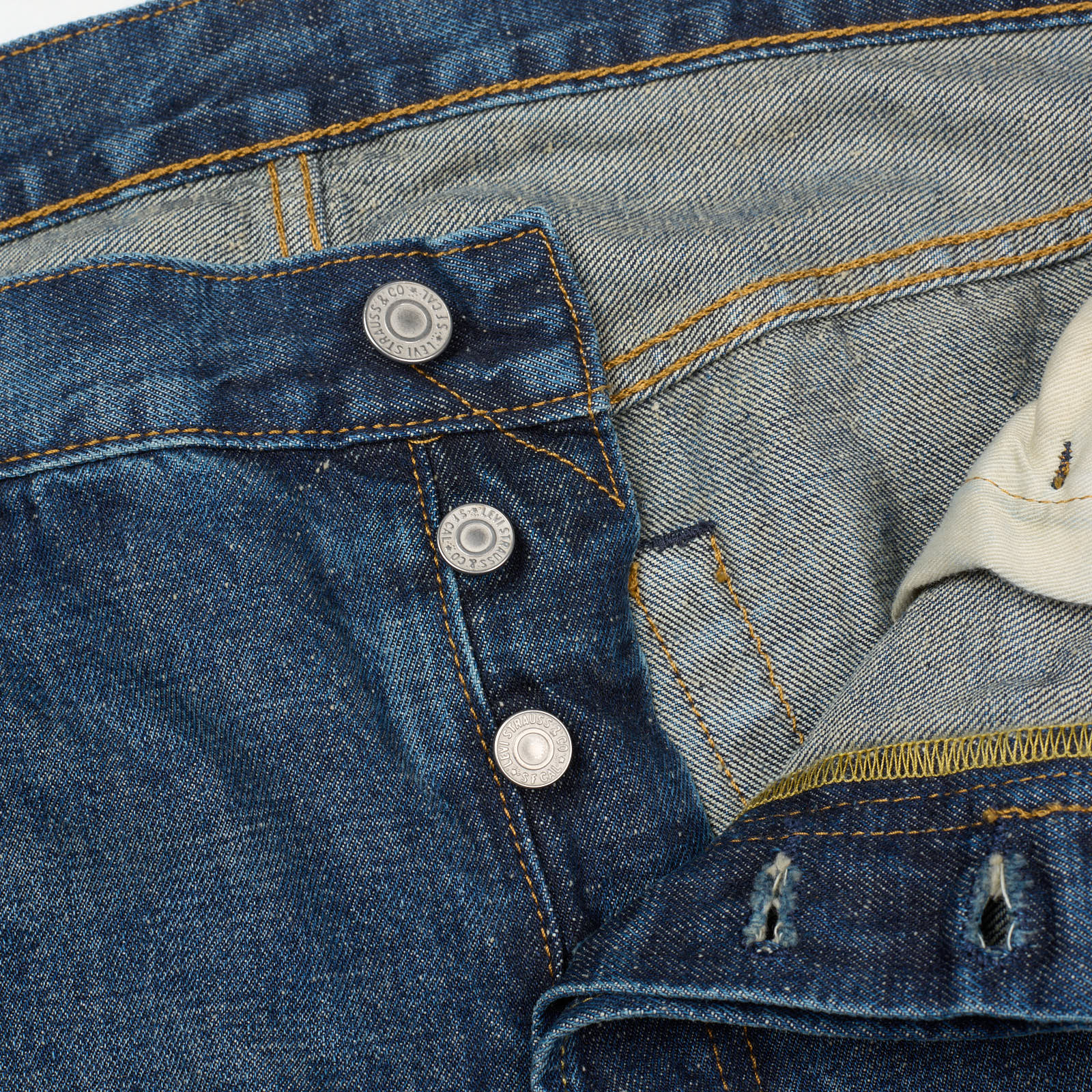 LEVI'S 501 XX Premium Blue Selvedge Cotton-Hemp Straight Fit Jeans W36 L34