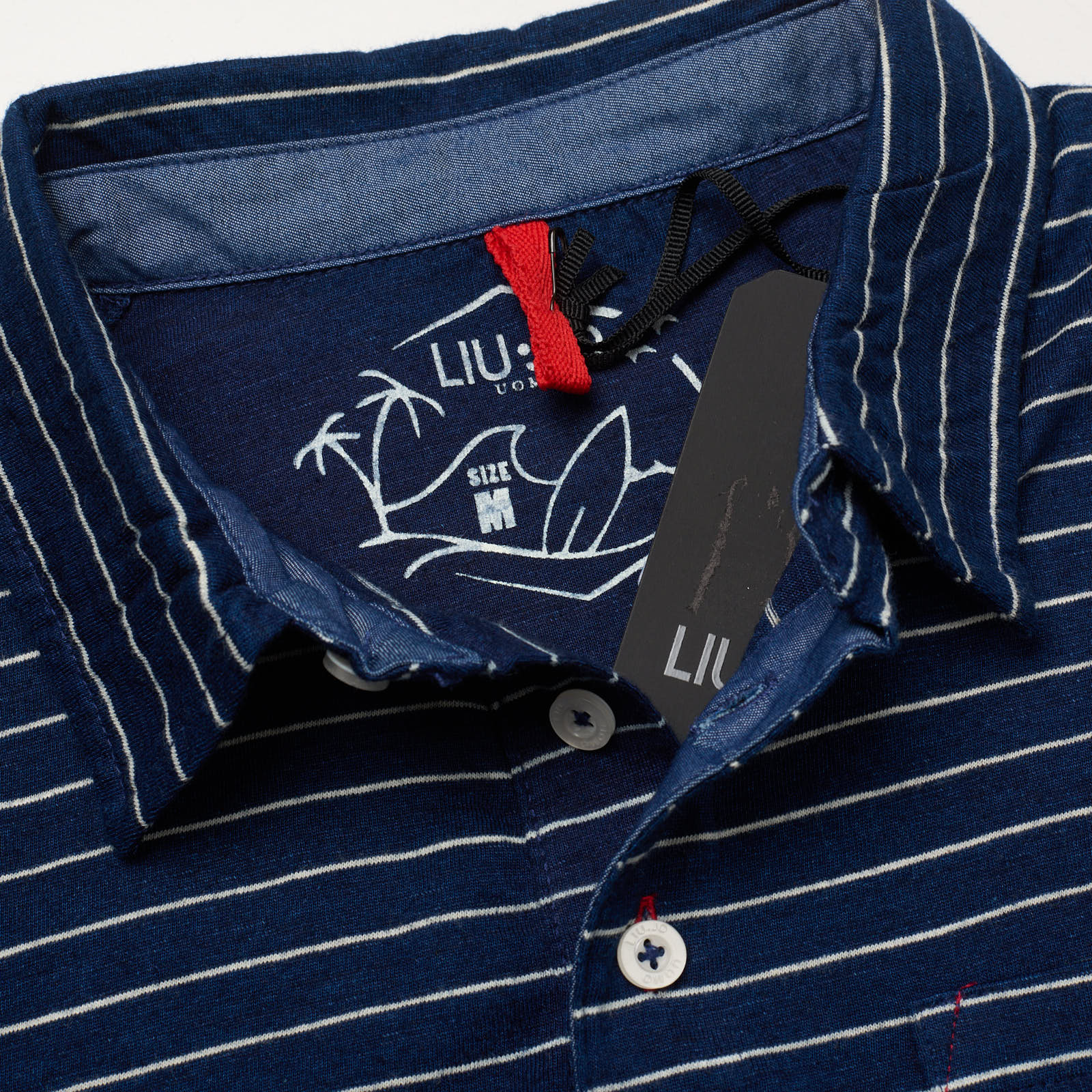 LIU JO Luxury Milano Blue Striped Cotton Polo Shirt NEW M