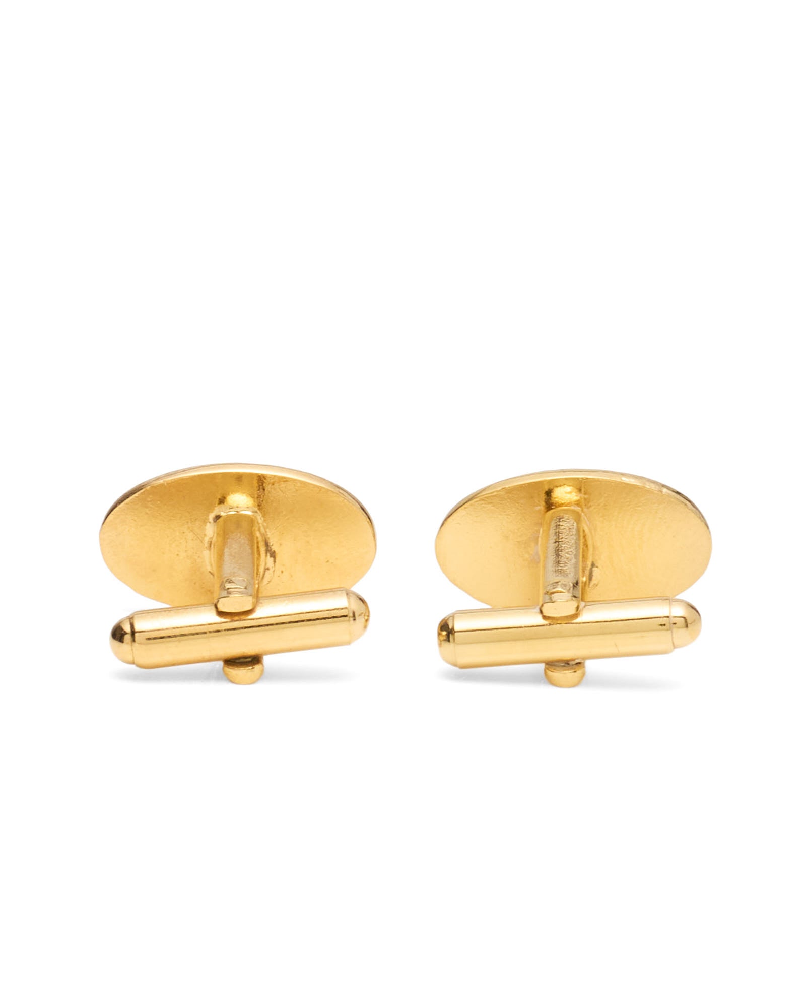 LONDON BADGE & BUTTON Gold Enamel Plated Dots Vintage Cufflinks NOS