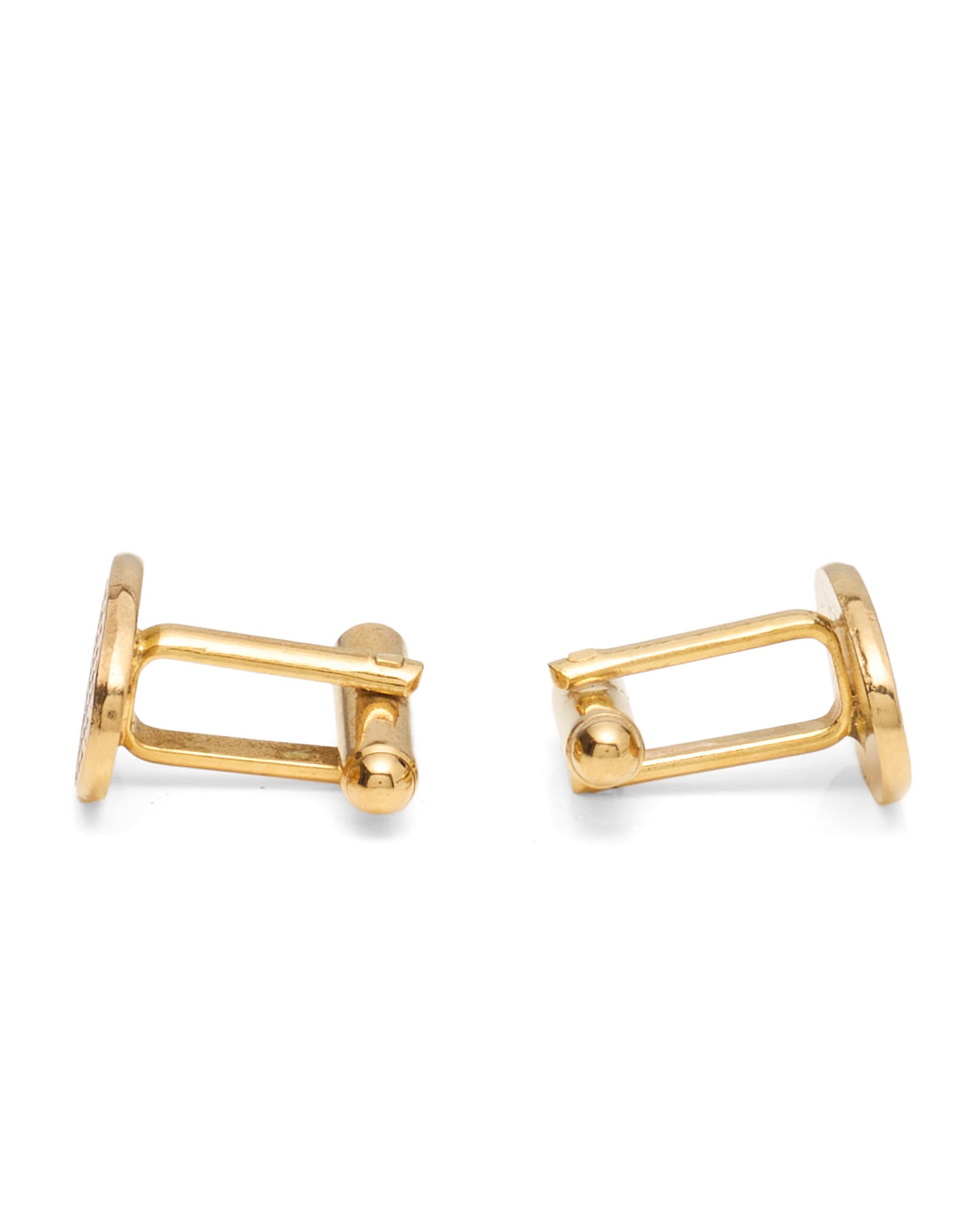 LONDON BADGE & BUTTON Gold Enamel Plated Dots Vintage Cufflinks NOS