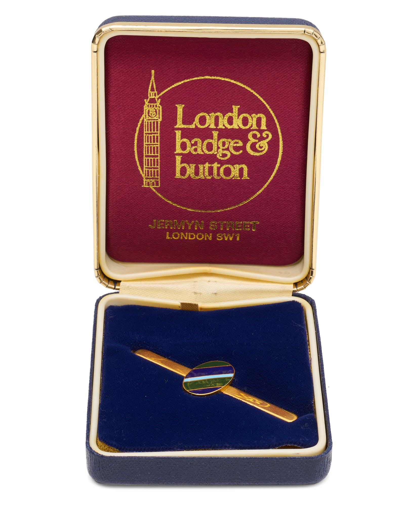 LONDON BADGE & BUTTON Gold Plated Regimental Vintage Tie Clip NOS