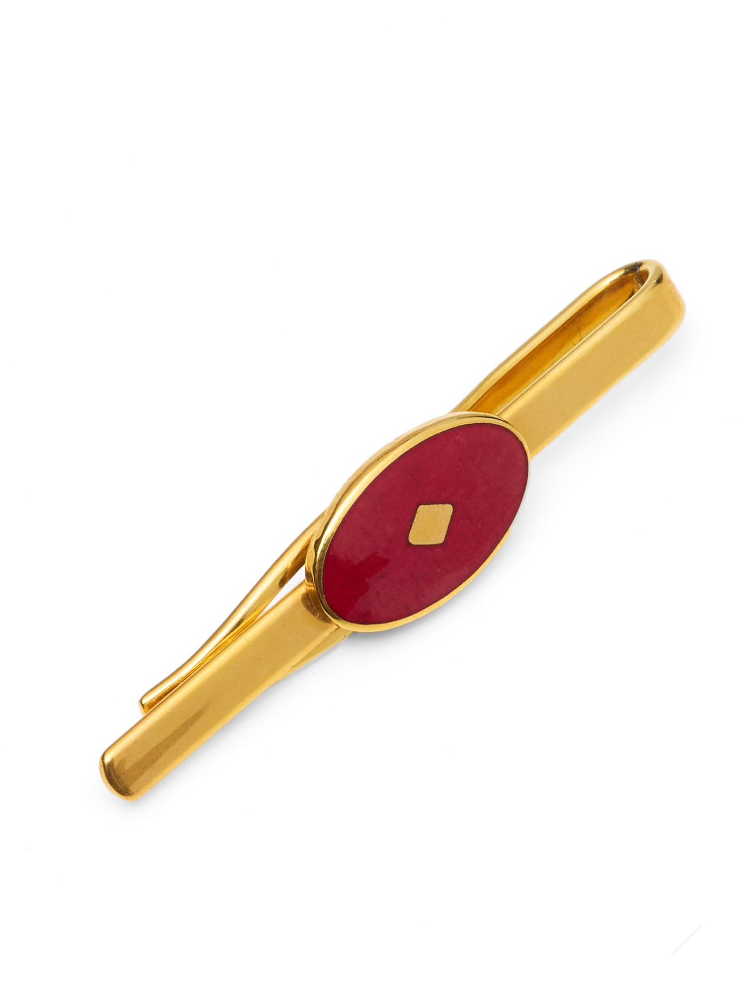 LONDON BADGE & BUTTON Gold Enamel Vintage Tie Clip NOS