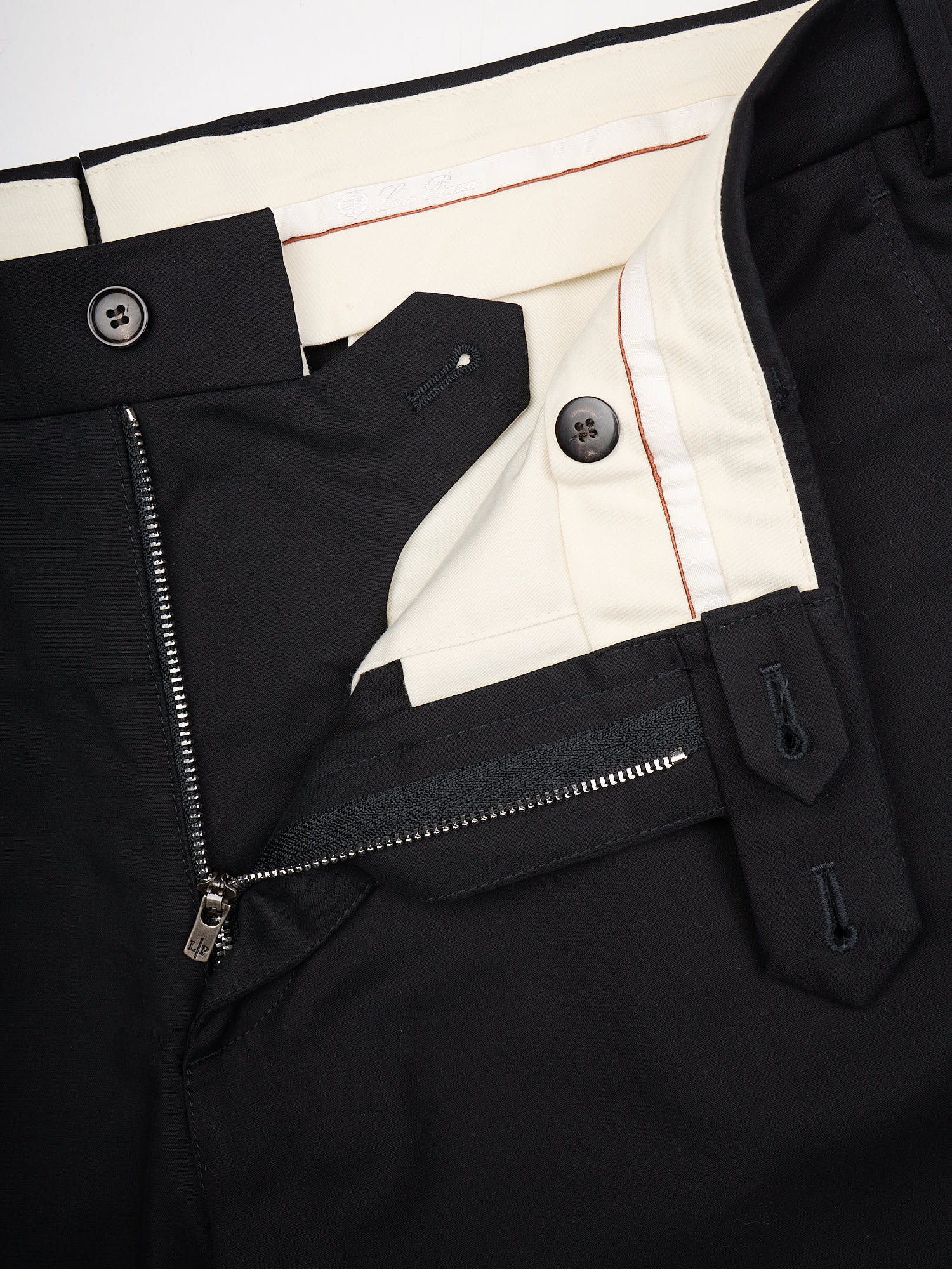 LORO PIANA "Carlo" Black Cotton Pants Stretch