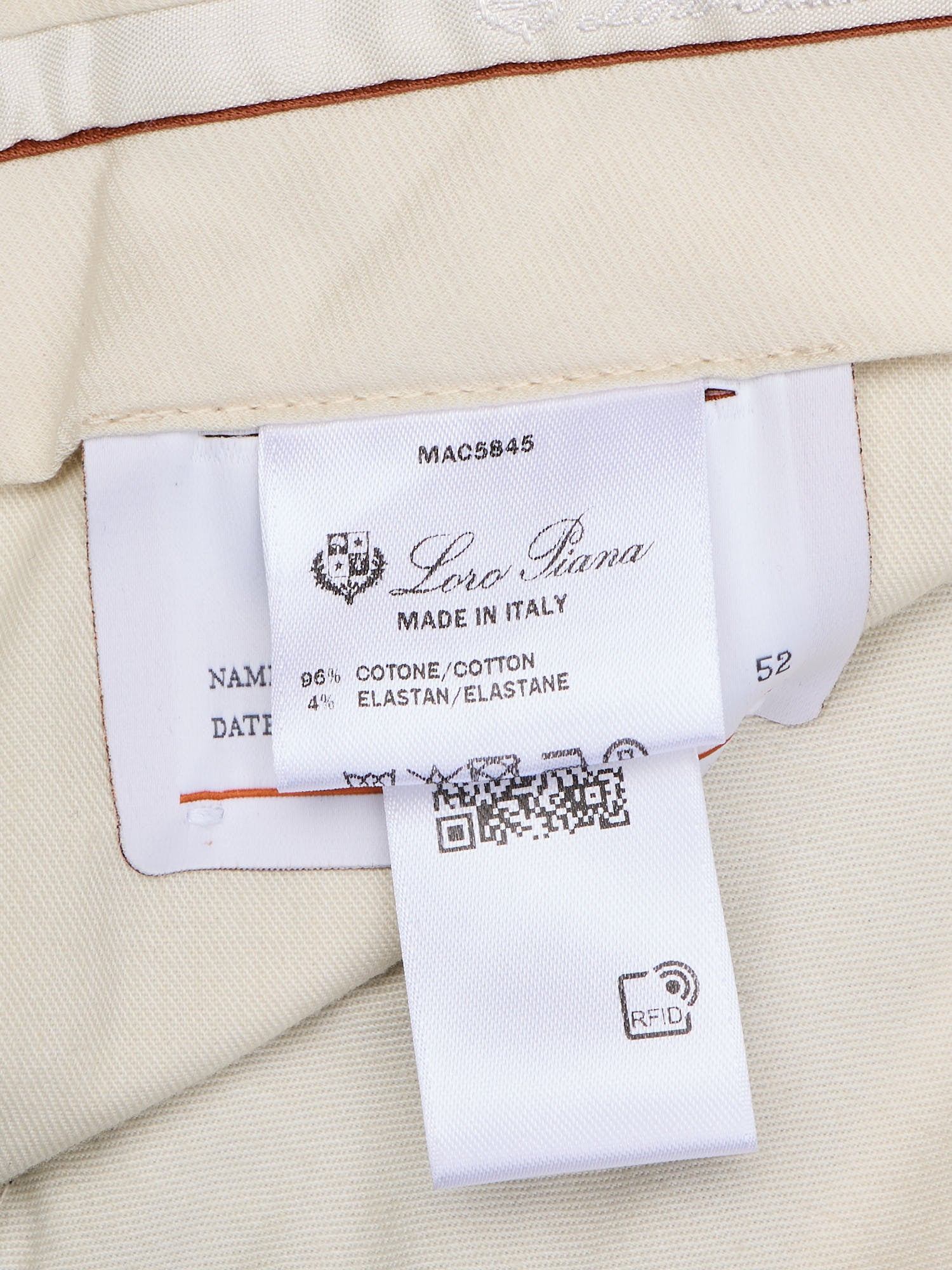 LORO PIANA "Carlo" Black Cotton Pants Stretch