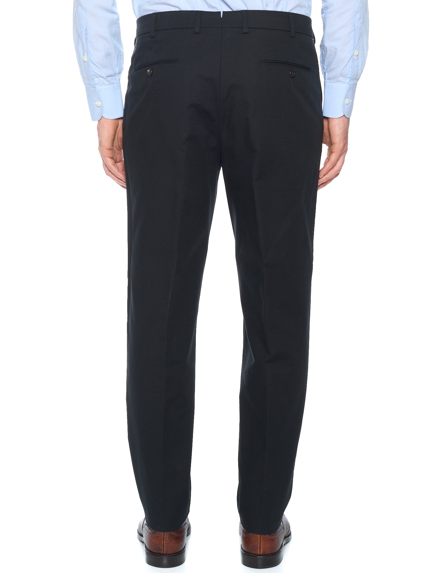 LORO PIANA "Carlo" Black Cotton Pants Stretch