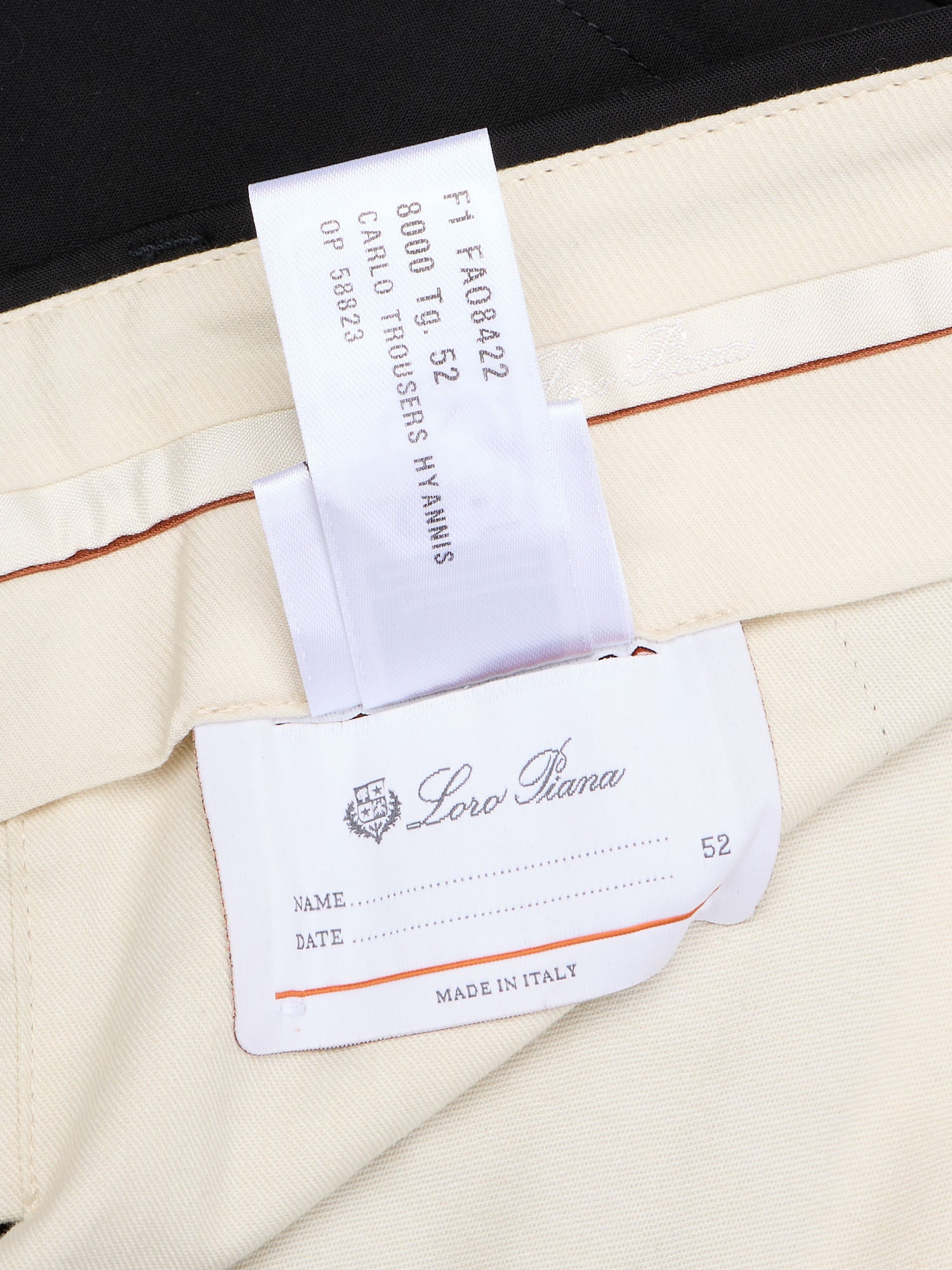 LORO PIANA "Carlo" Black Cotton Pants Stretch