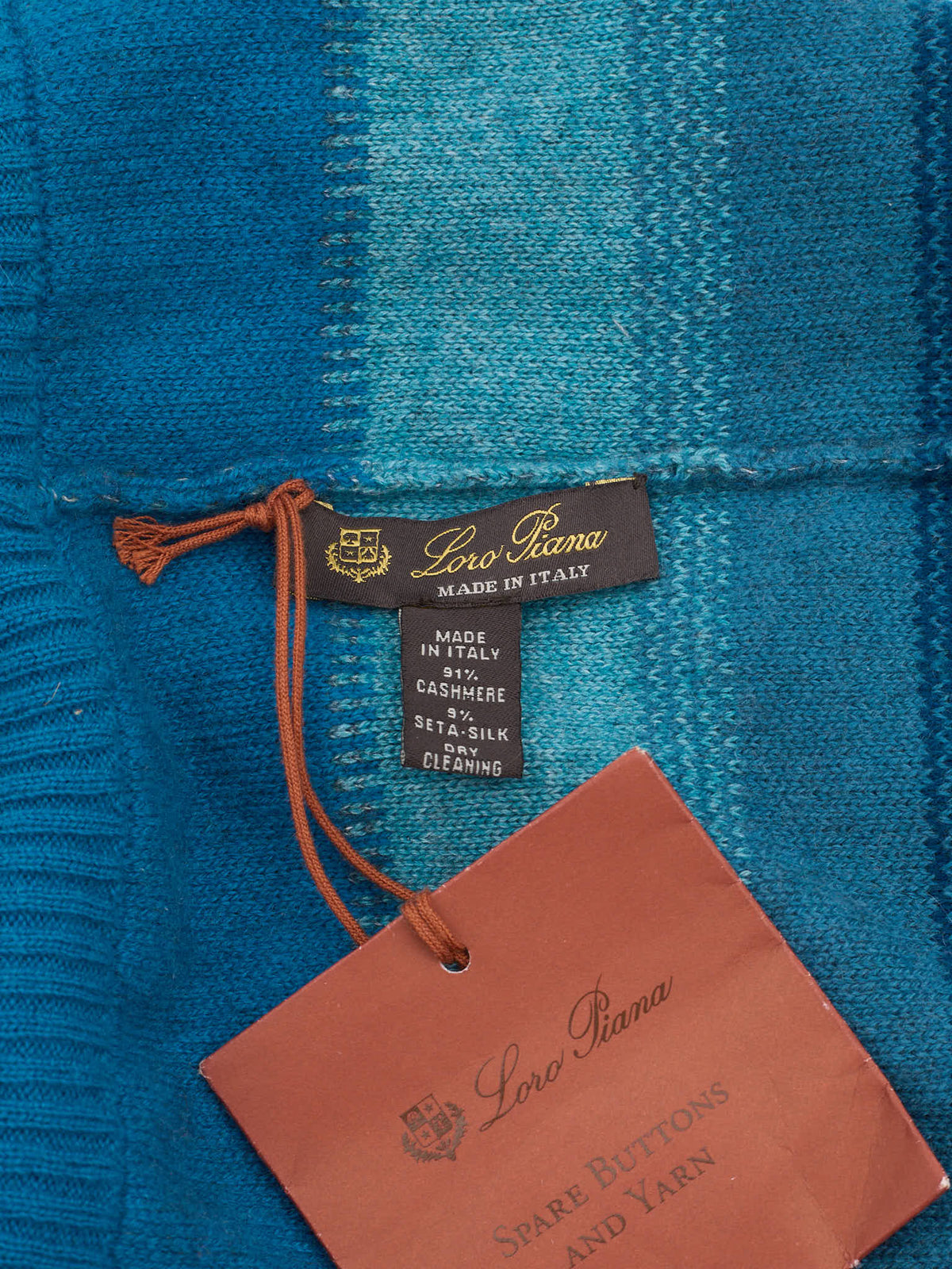 LORO PIANA Blue Cashmere-Silk Knitted Beanie Hat NEW