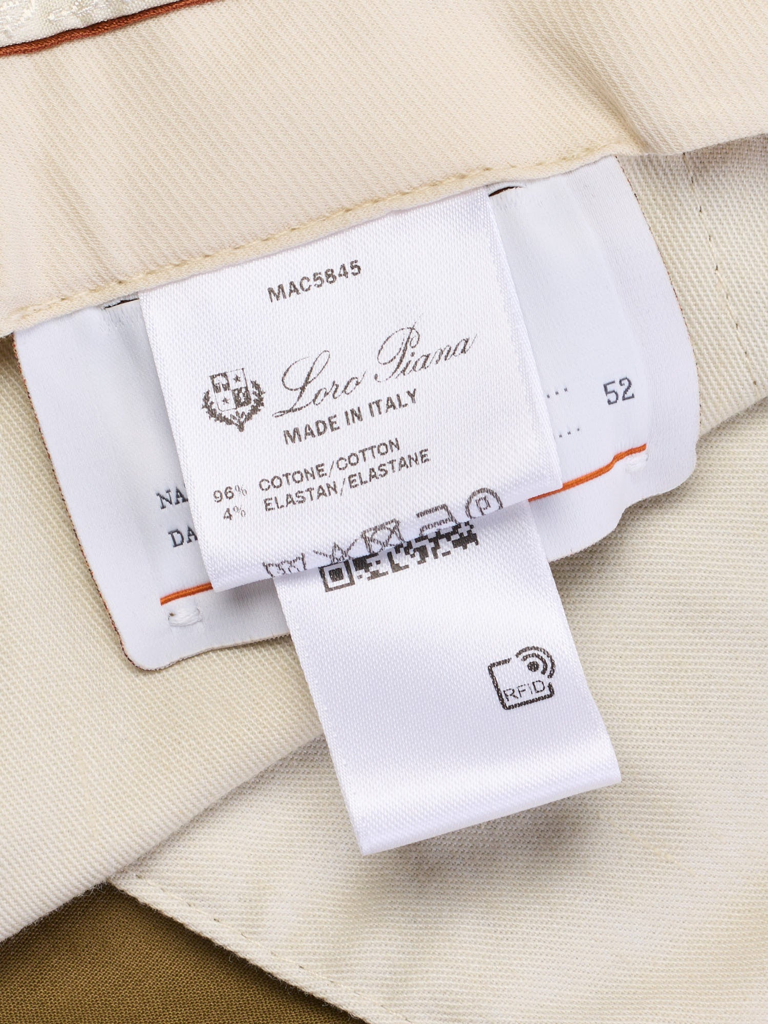 LORO PIANA Carlo Cotton Dusty Khaki Carlo Trousers Hyannis Slim Fit Stretch