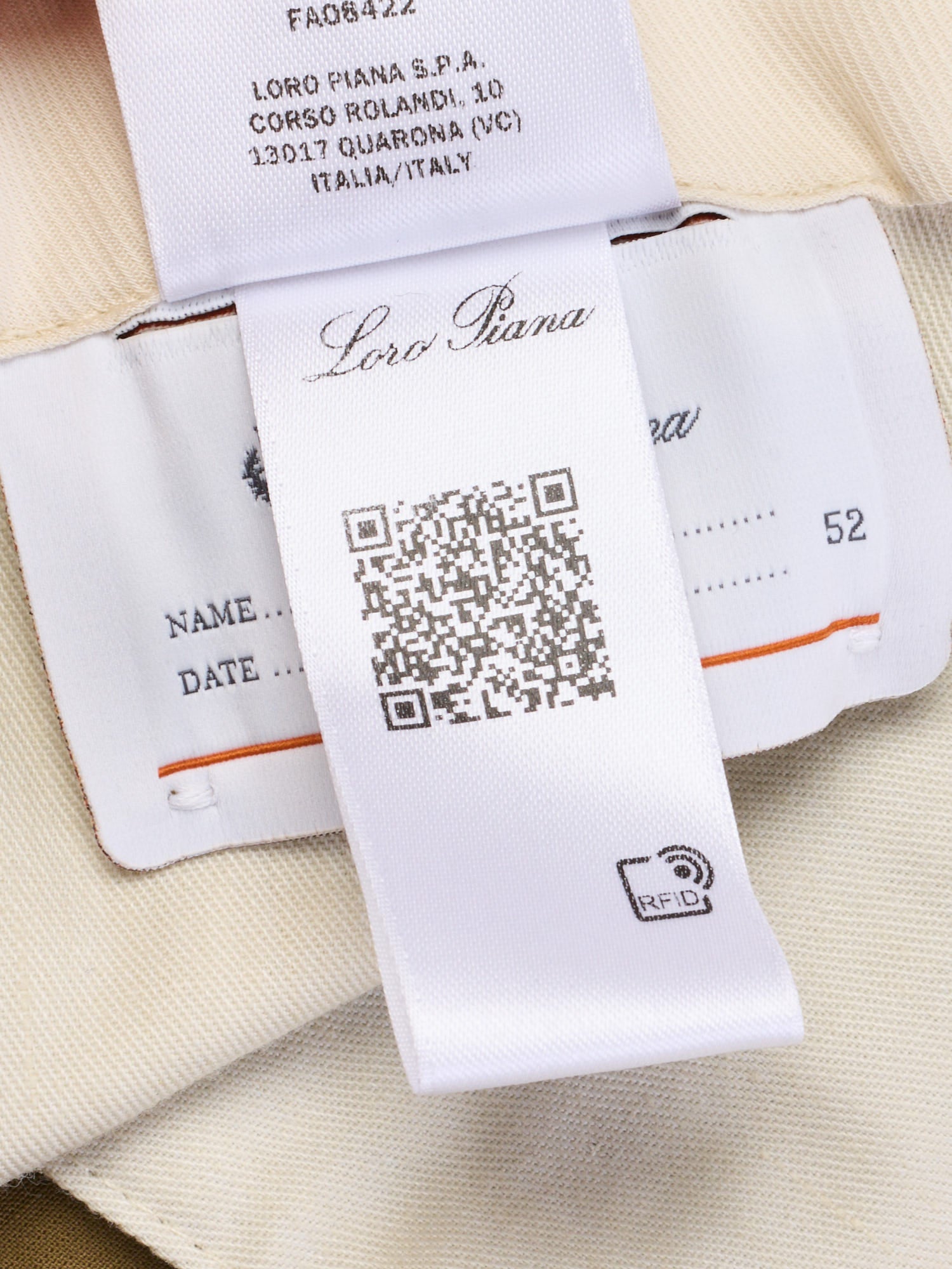 LORO PIANA Carlo Cotton Dusty Khaki Carlo Trousers Hyannis Slim Fit Stretch