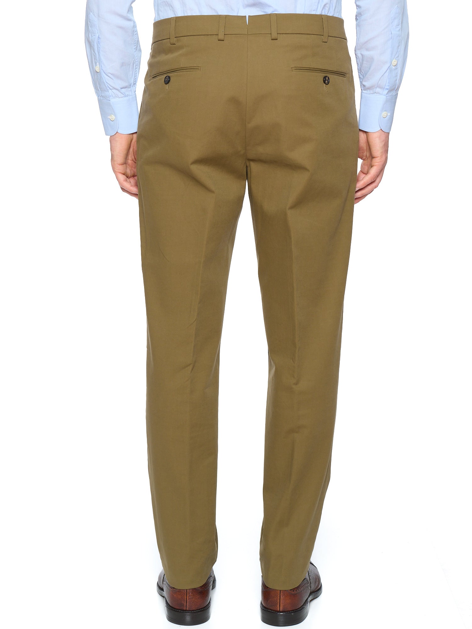 LORO PIANA Carlo Cotton Dusty Khaki Carlo Trousers Hyannis Slim Fit Stretch