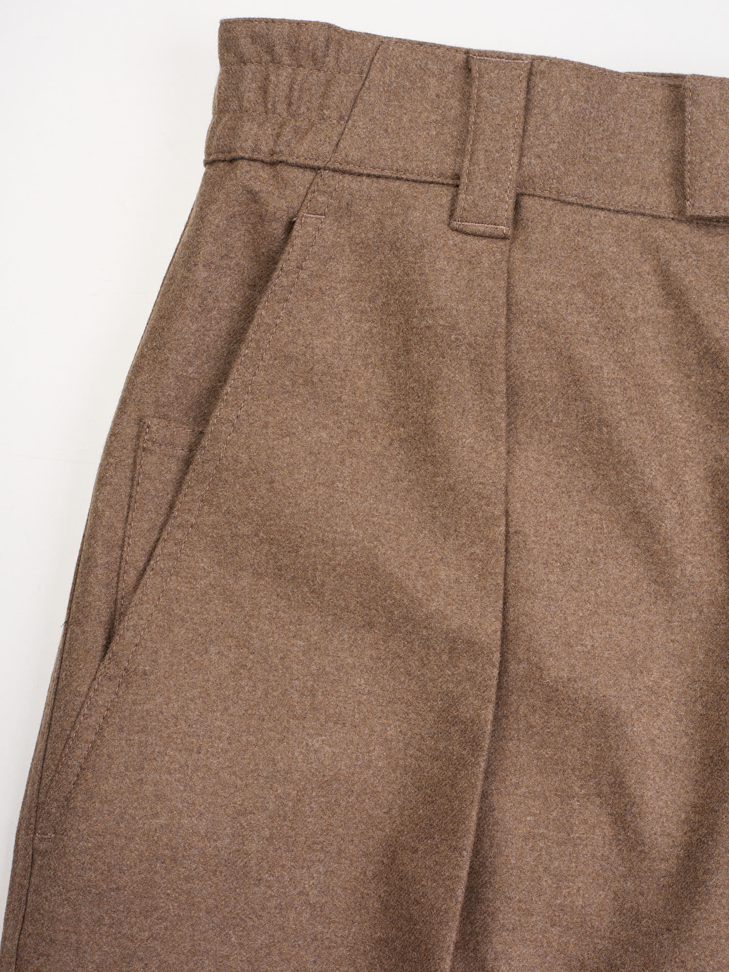 LORO PIANA Brown Virgin Wool-Cashmere Reinga Trousers