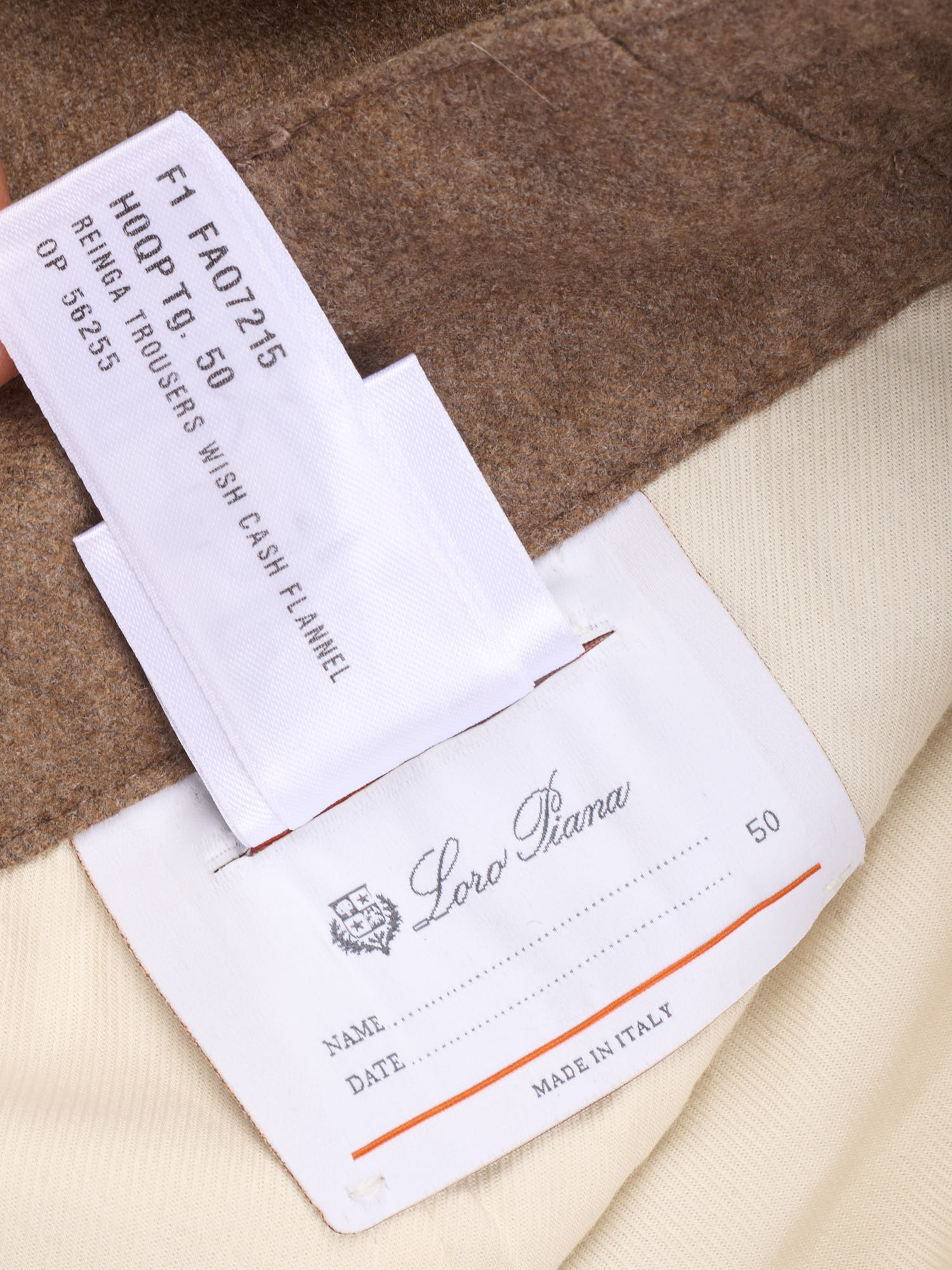 LORO PIANA Brown Virgin Wool-Cashmere Reinga Trousers