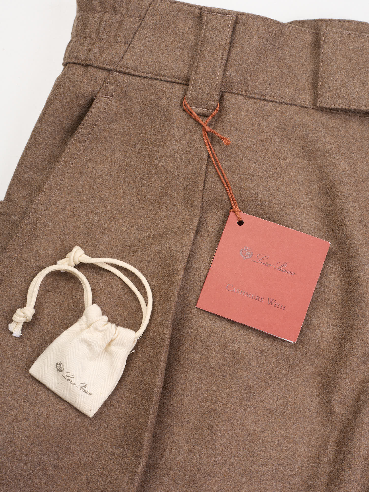 LORO PIANA Brown Virgin Wool-Cashmere Reinga Trousers