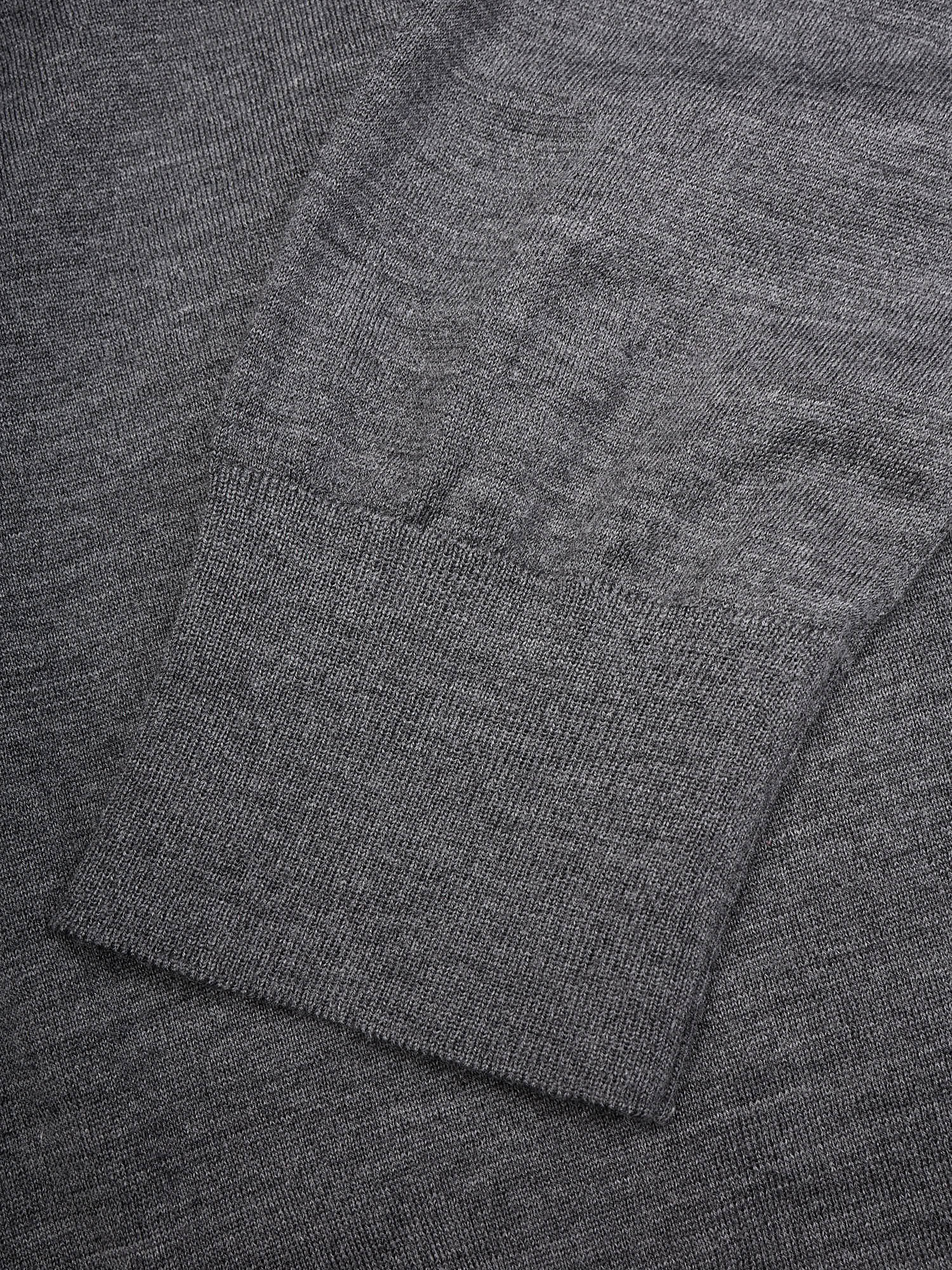 LORO PIANA Gray Wish Wool Long Sleeve Knit Polo Shirt Sweater