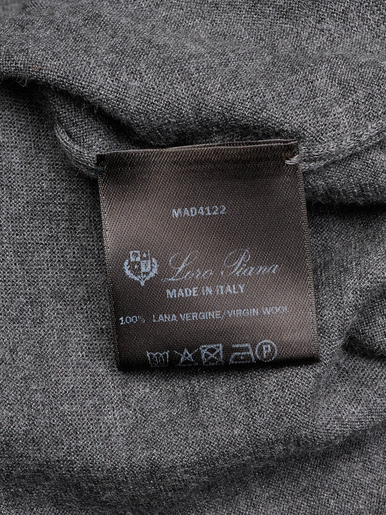 LORO PIANA Gray Wish Wool Long Sleeve T-Shirt Sweater