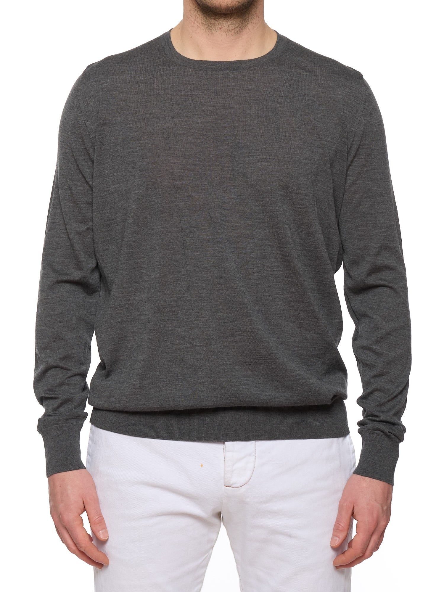 LORO PIANA Gray Wish Wool Long Sleeve T-Shirt Sweater