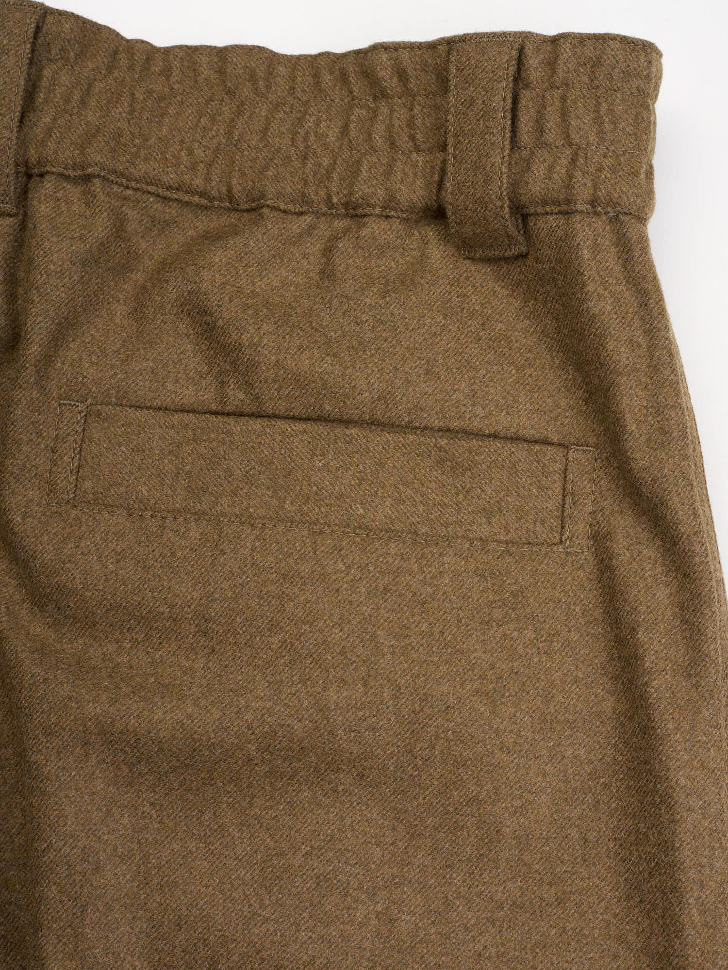 LORO PIANA Olive Green Virgin Wool-Cashmere Reinga Trousers