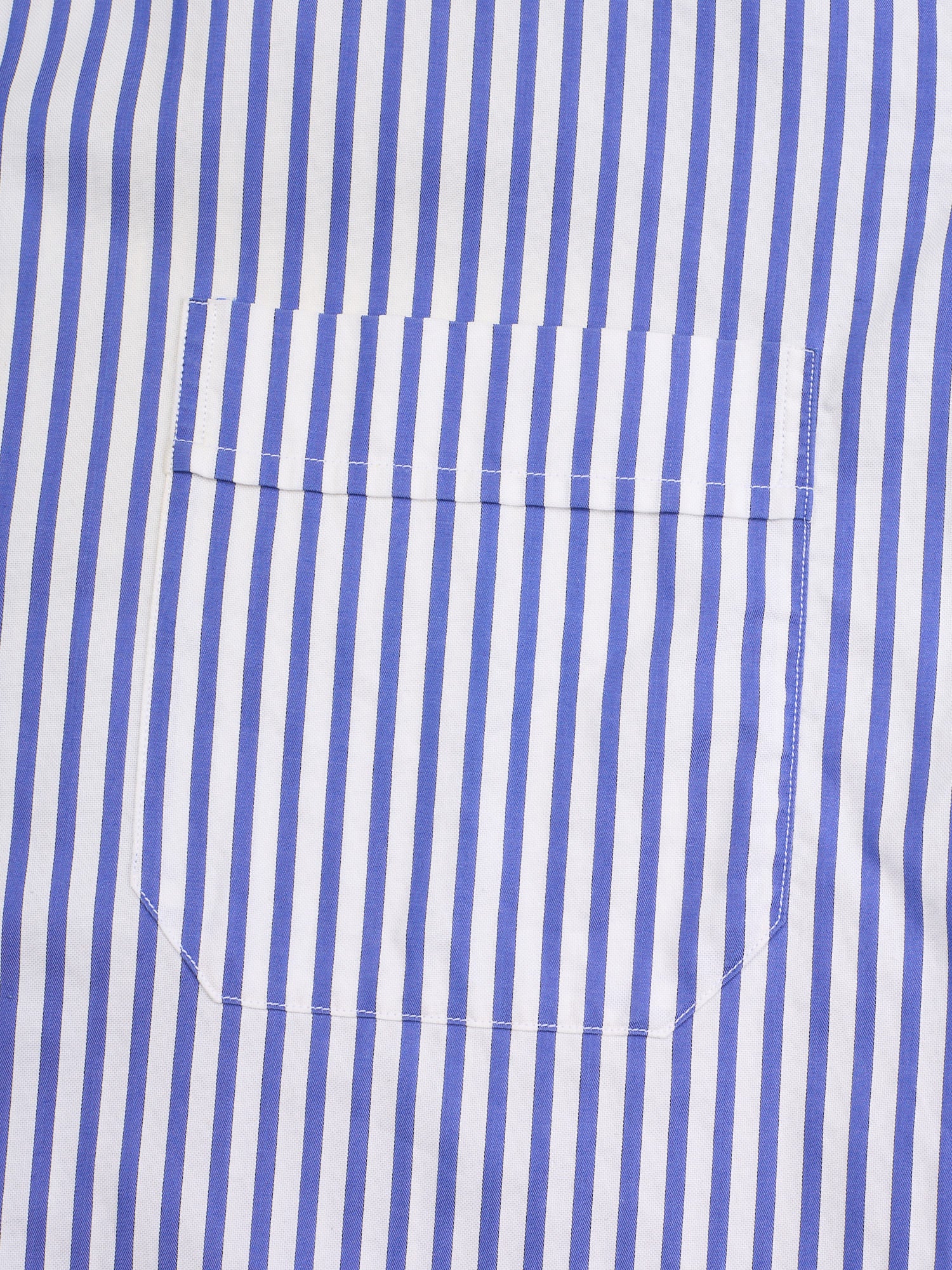 LORO PIANA White-Blue Striped 1 Pocket Classic Shirt