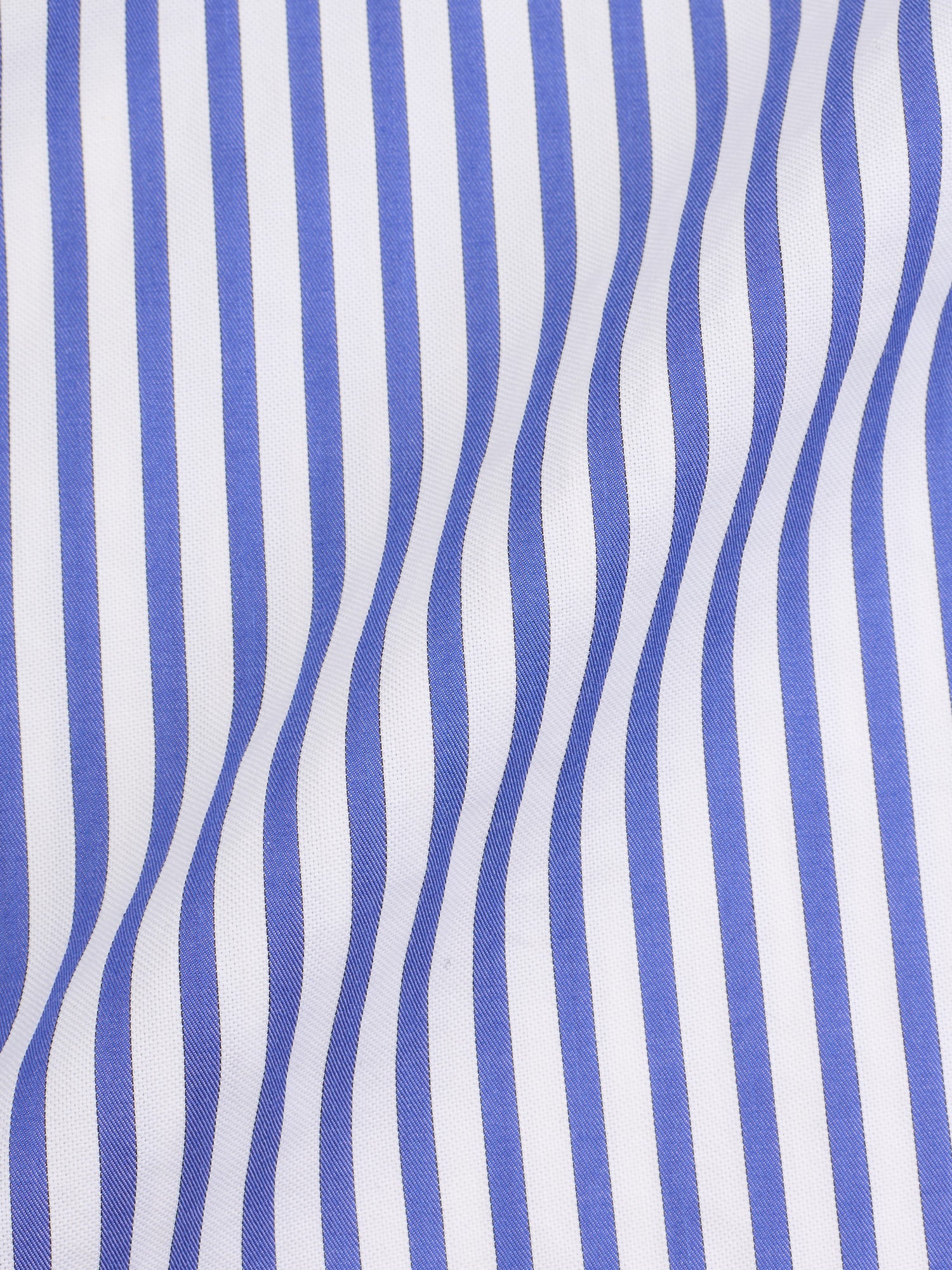 LORO PIANA White-Blue Striped 1 Pocket Classic Shirt