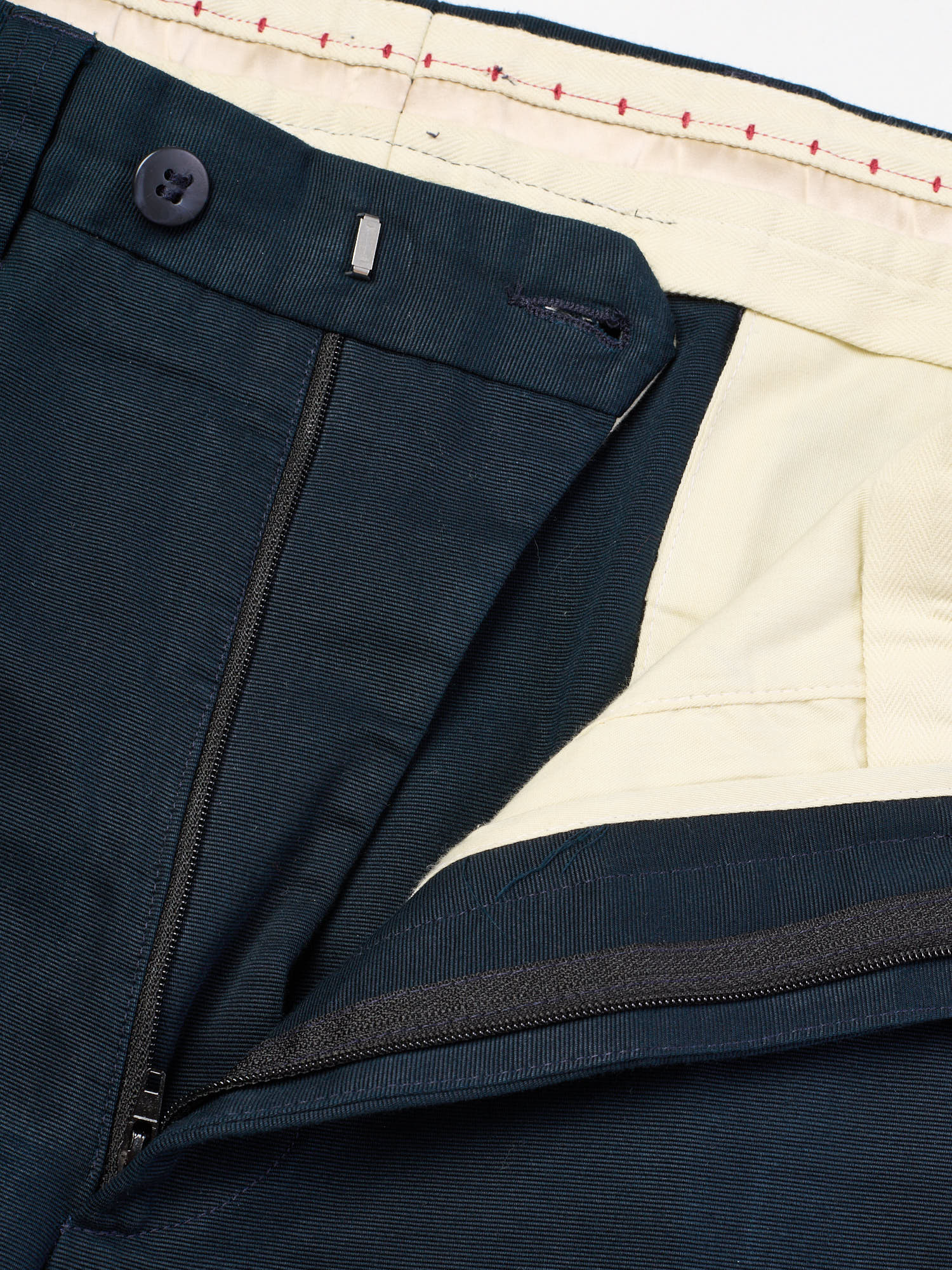 LUCIANO BARBERA Blue Twill Cotton Pants EU 48 US 32