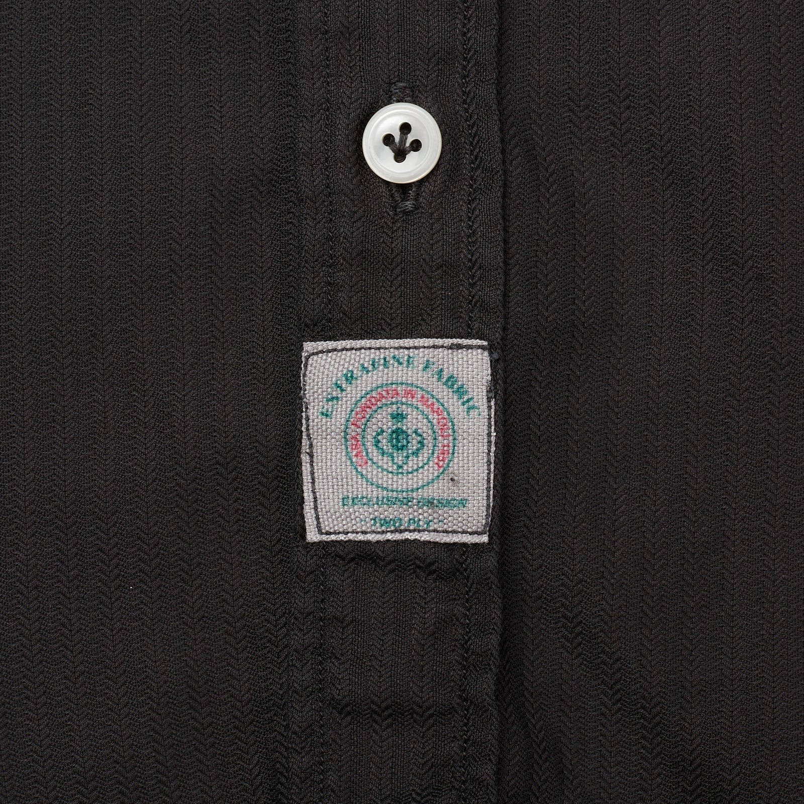 LUIGI BORRELLI Luxury Vintage Black Garment Dyed Cotton Casual Shirt Size M LUIGI BORRELLI
