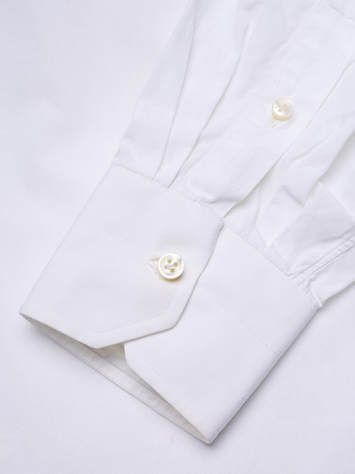 LUIGI BORRELLI Handmade Napoli White Poplin Cotton Dress Shirt