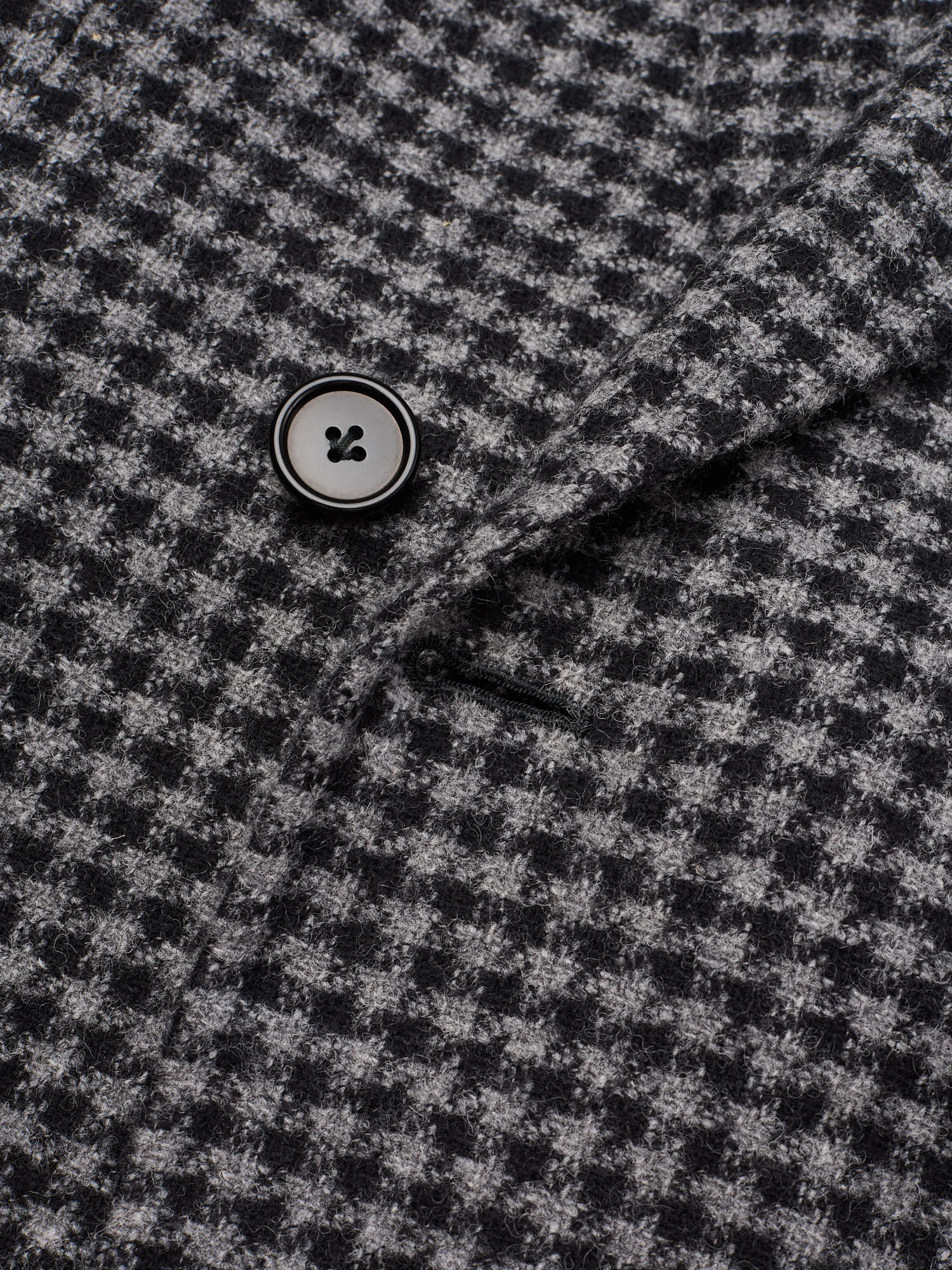 LUIGI BORRELLI Napoli "Roma" Gray Houndstooth Wool-Cotton Overcoat NEW