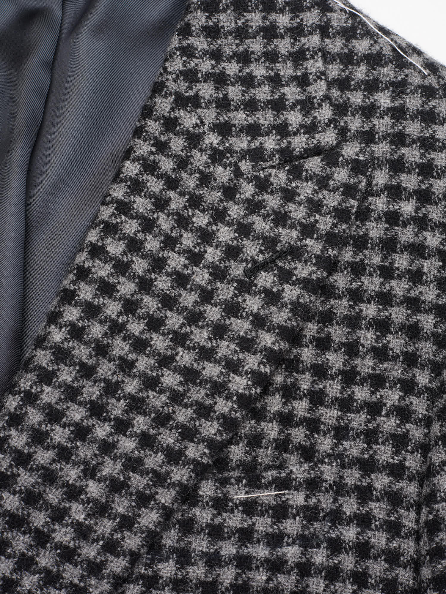LUIGI BORRELLI Napoli "Roma" Gray Houndstooth Wool-Cotton Overcoat NEW