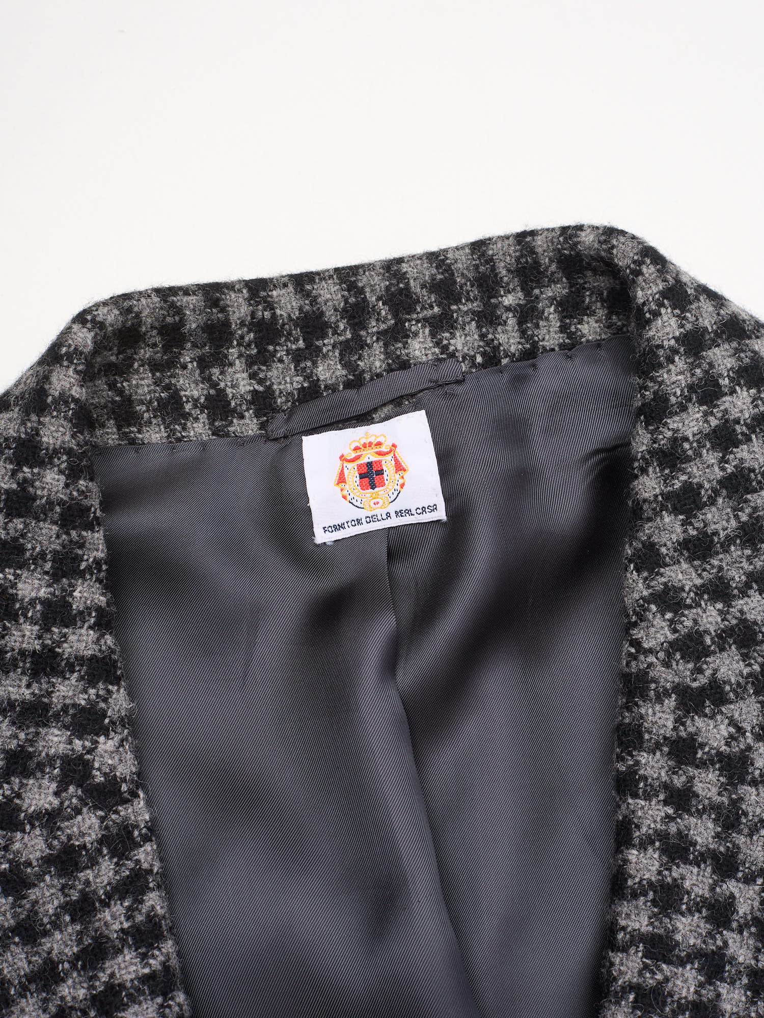 LUIGI BORRELLI Napoli "Roma" Gray Houndstooth Wool-Cotton Overcoat NEW