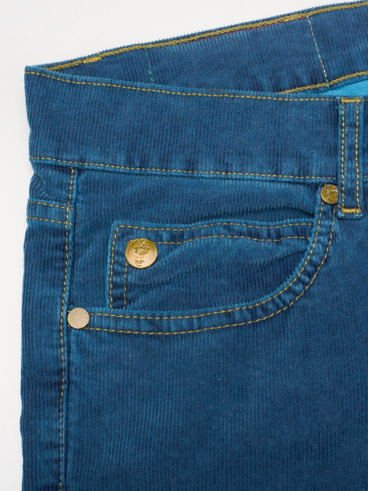 MAISON CLOCHARD Blue "wear a Egret" Corduroy Skinny Jeans