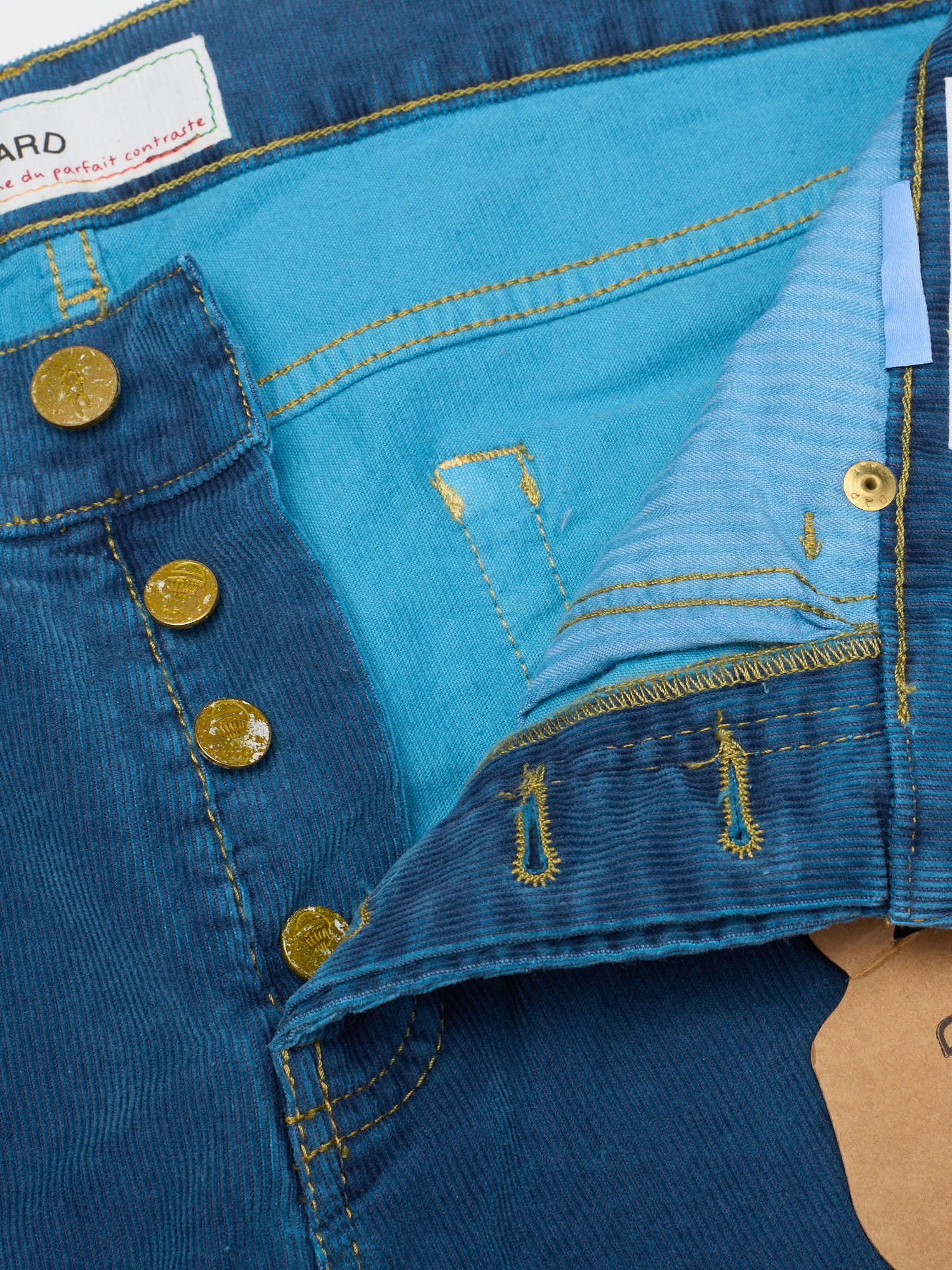 MAISON CLOCHARD Blue "wear a Egret" Corduroy Skinny Jeans