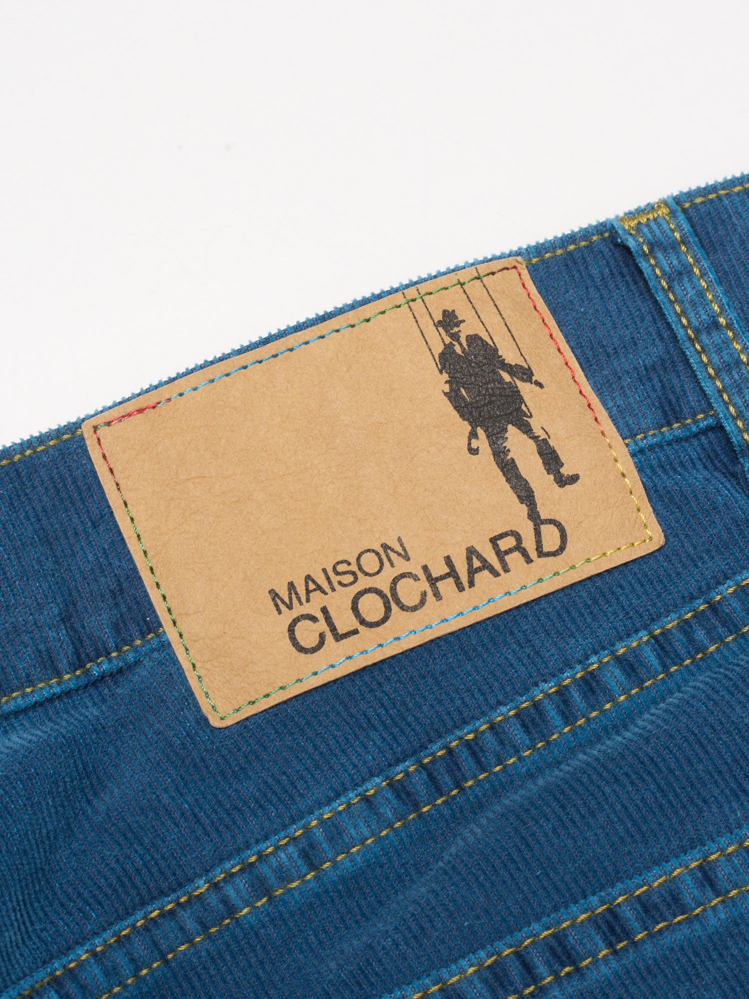 MAISON CLOCHARD Blue "wear a Egret" Corduroy Skinny Jeans