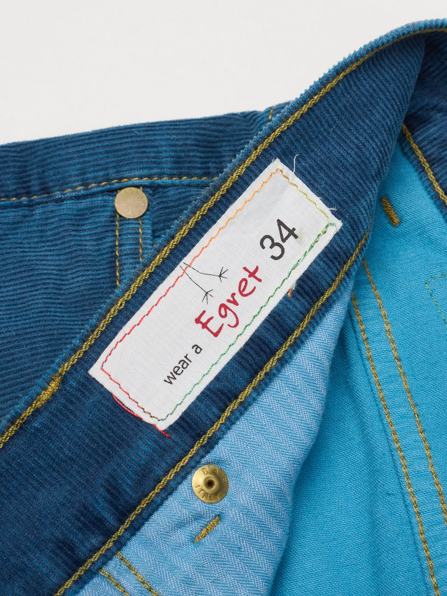 MAISON CLOCHARD Blue "wear a Egret" Corduroy Skinny Jeans