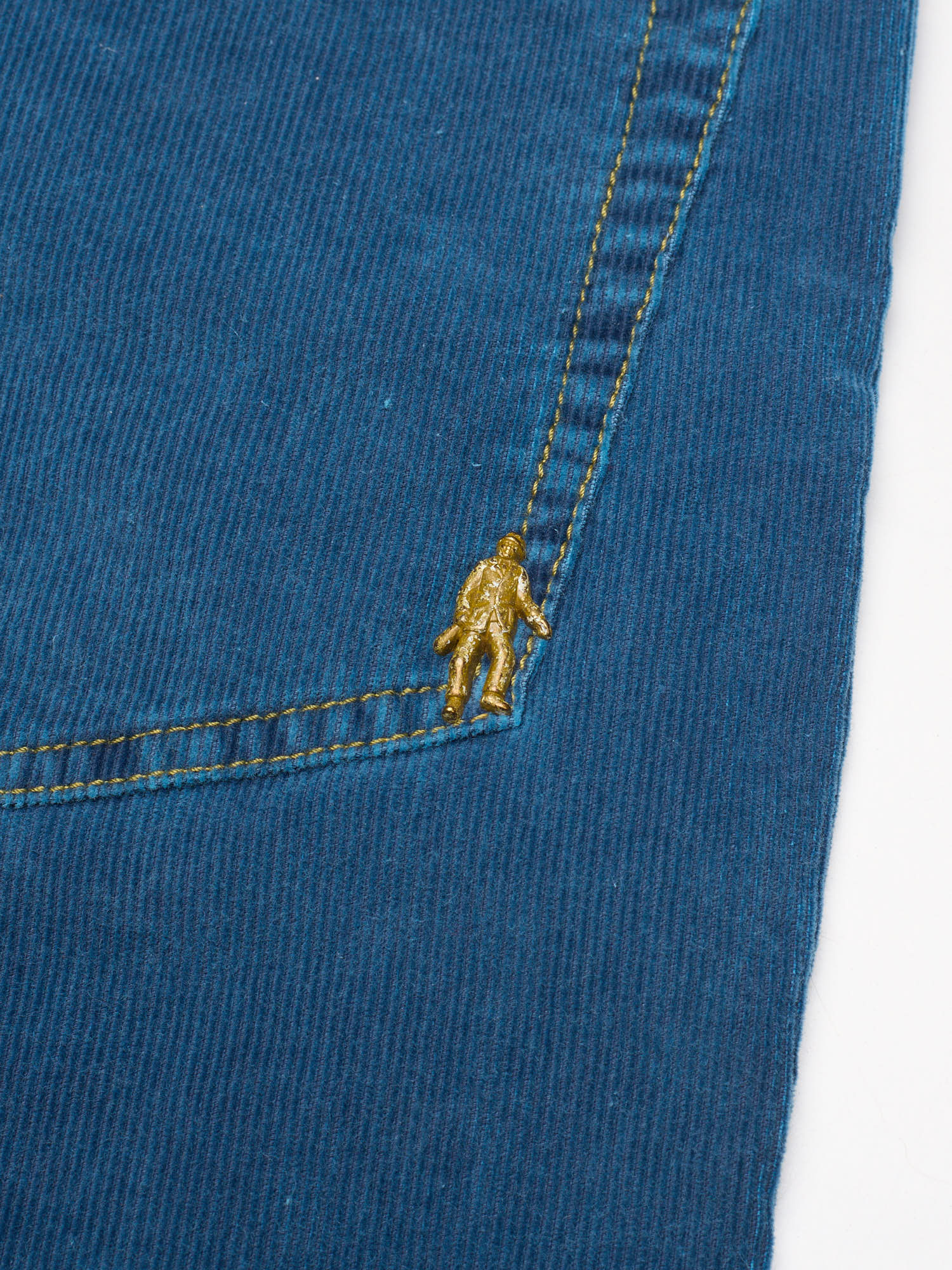 MAISON CLOCHARD Blue "wear a Egret" Corduroy Skinny Jeans
