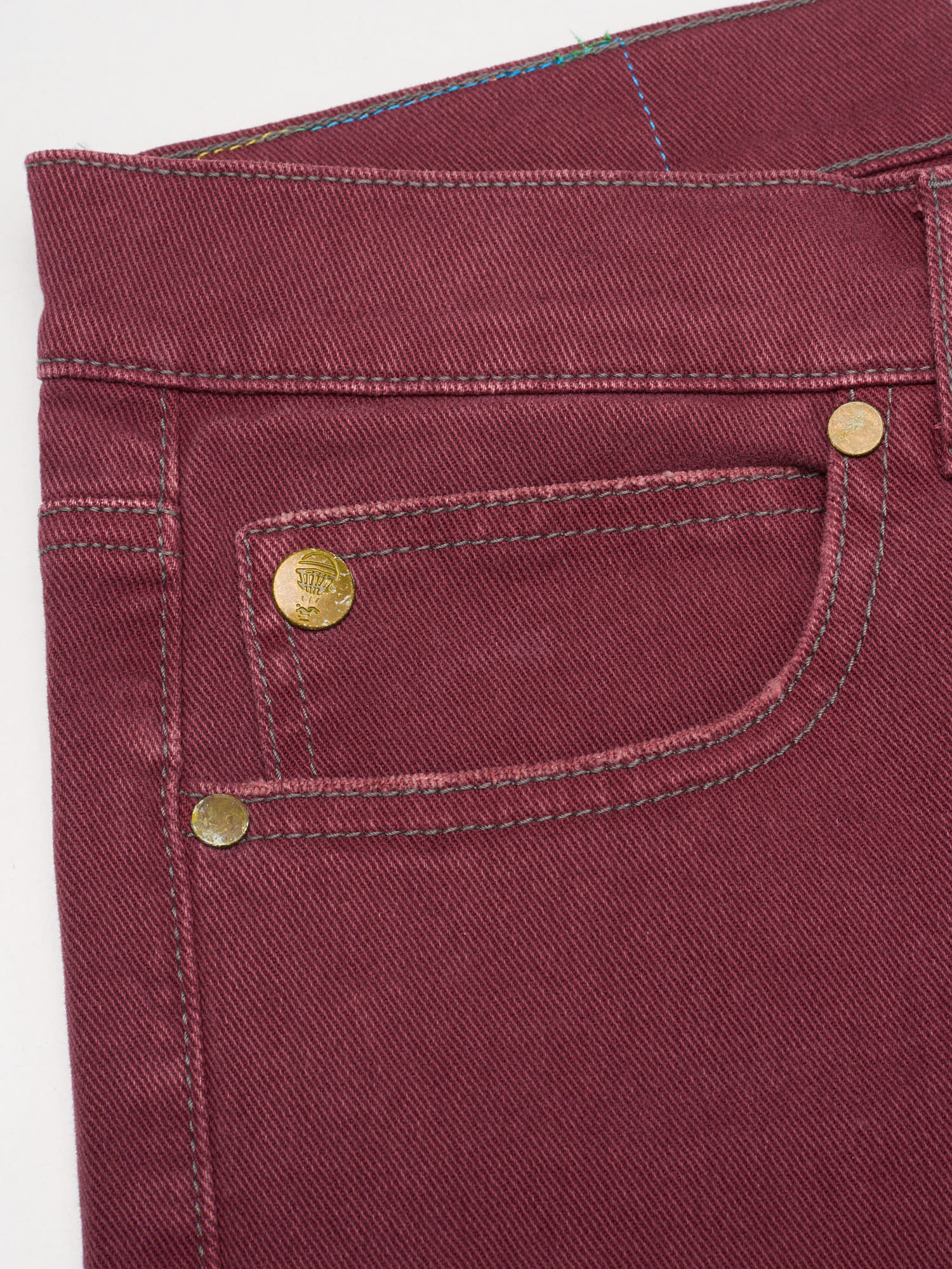 MAISON CLOCHARD Bordeaux "Egret" Cotton-Elastane Skinny Fit Stretch Jeans