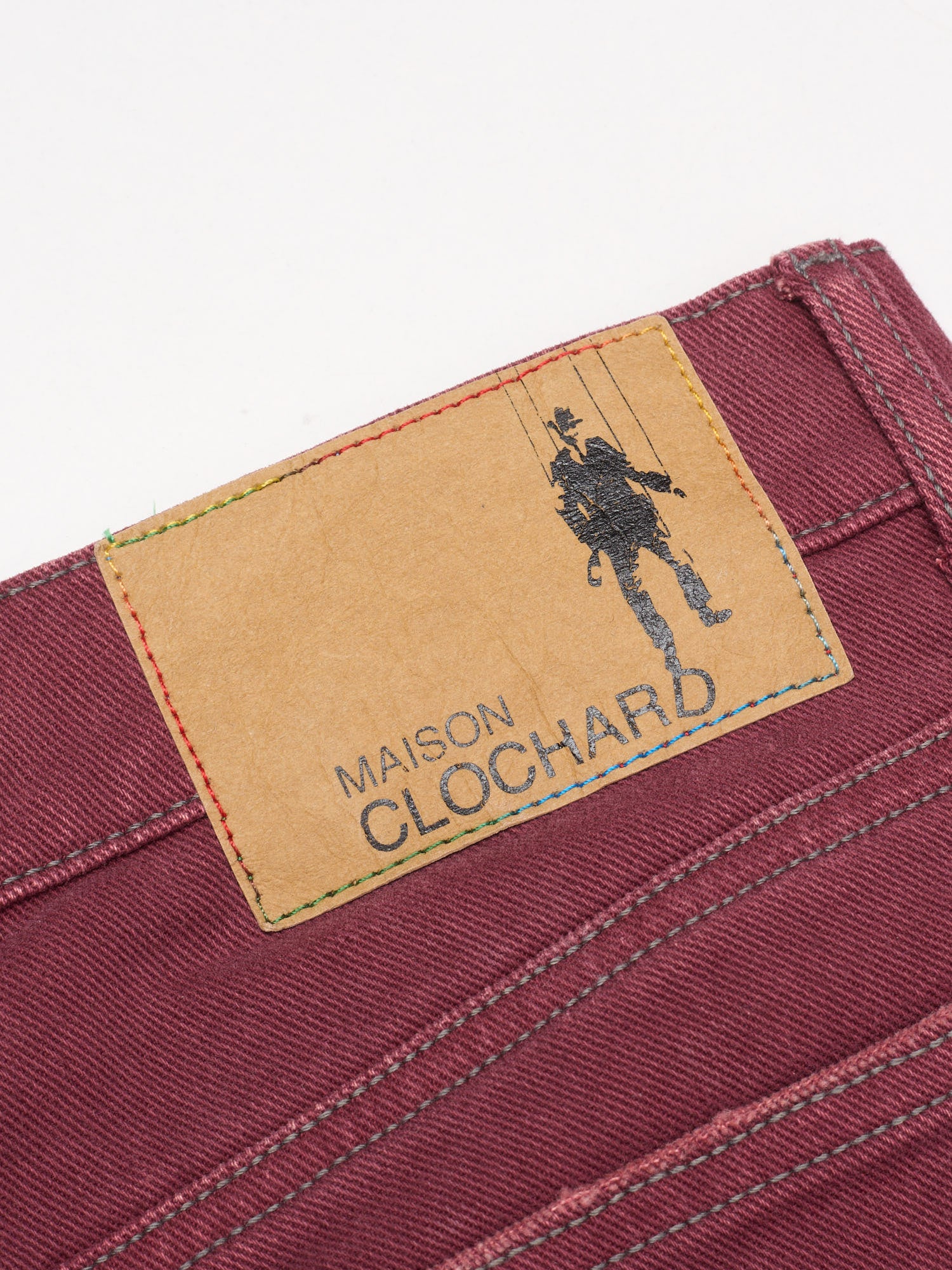 MAISON CLOCHARD Bordeaux "Egret" Cotton-Elastane Skinny Fit Stretch Jeans