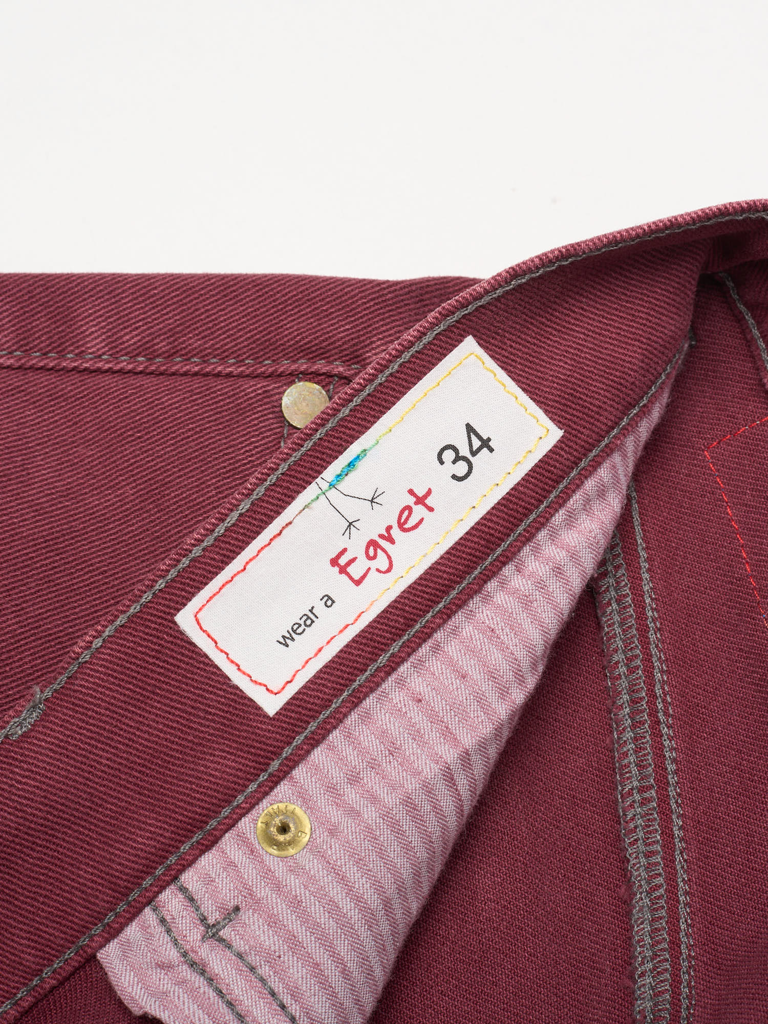 MAISON CLOCHARD Bordeaux "Egret" Cotton-Elastane Skinny Fit Stretch Jeans